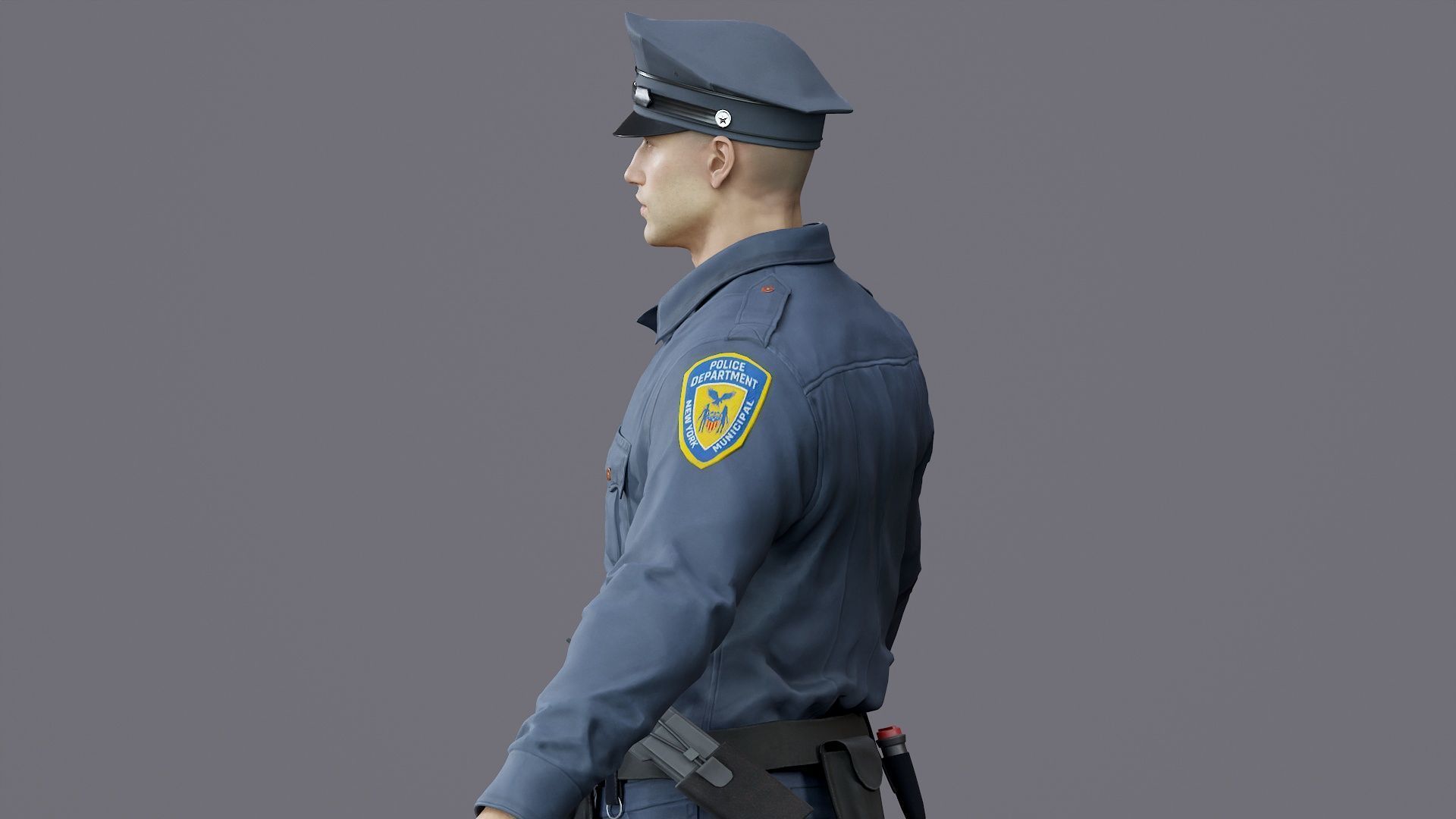 RIGGED POLICE MAN OFFICER Low-poly 3D model_42