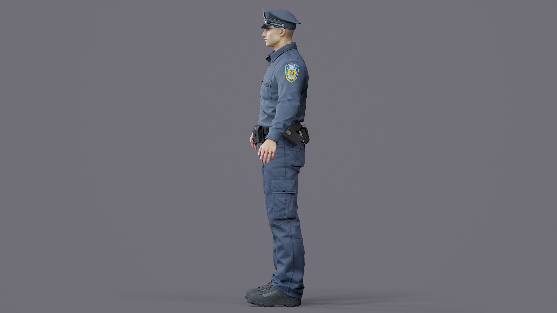 RIGGED POLICE MAN OFFICER Low-poly 3D model_23
