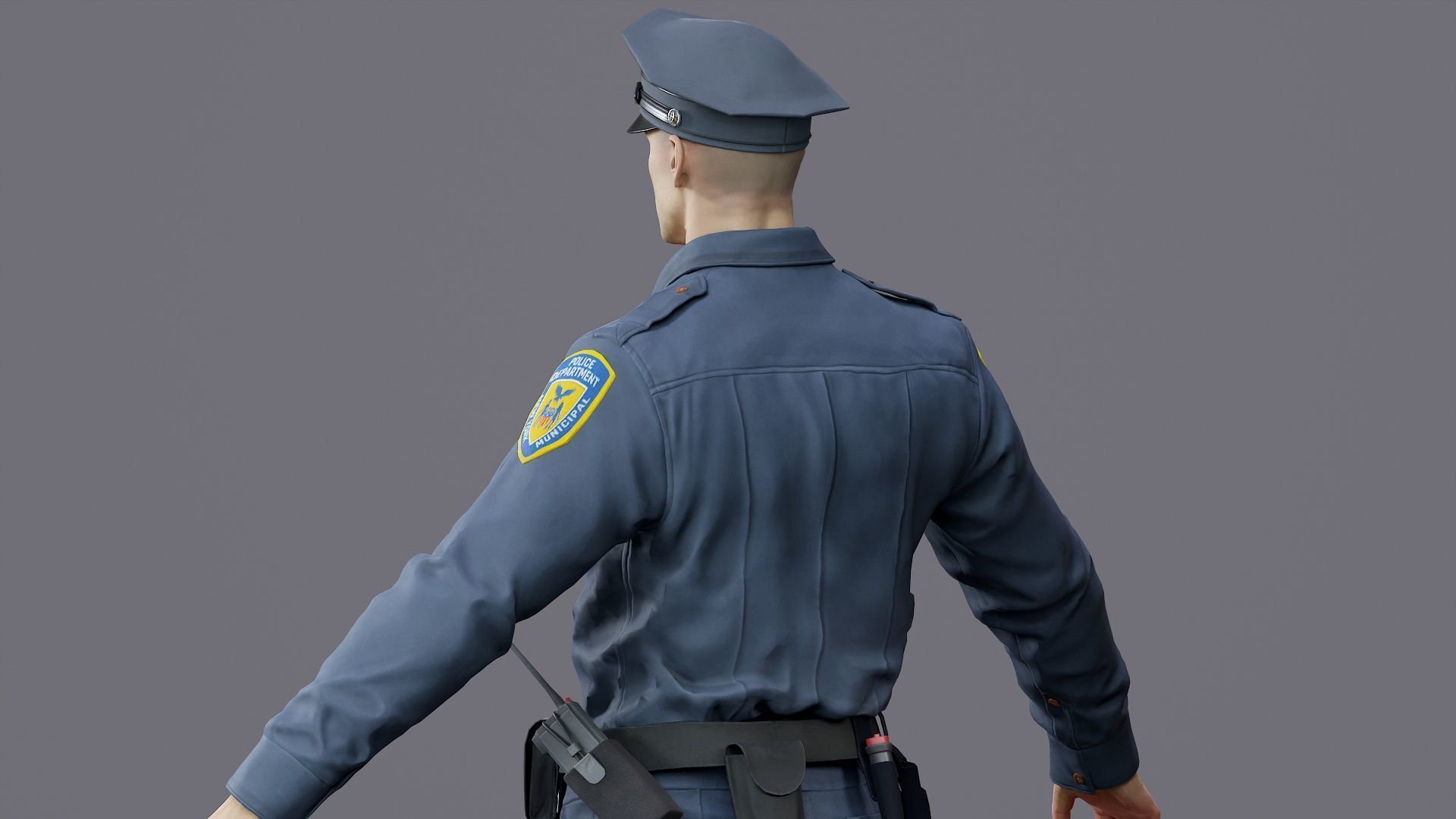 RIGGED POLICE MAN OFFICER Low-poly 3D model_40