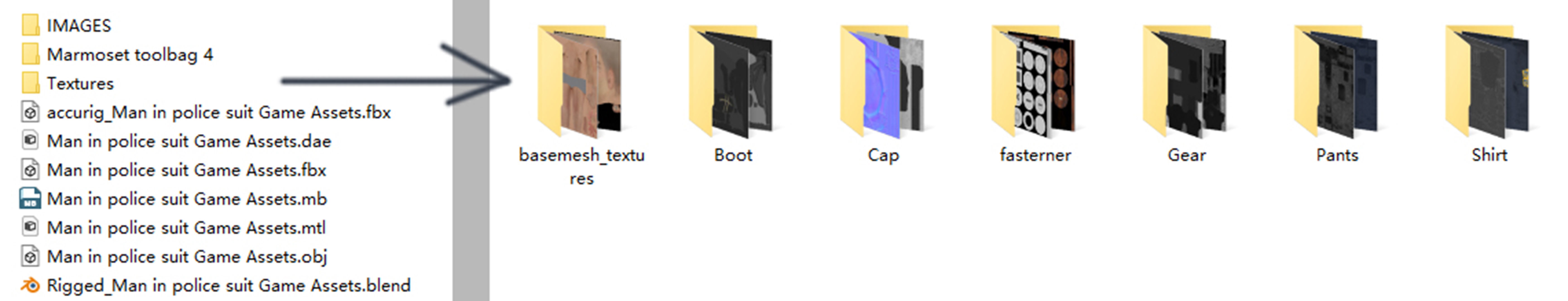 RIGGED POLICE MAN OFFICER Low-poly 3D model_7