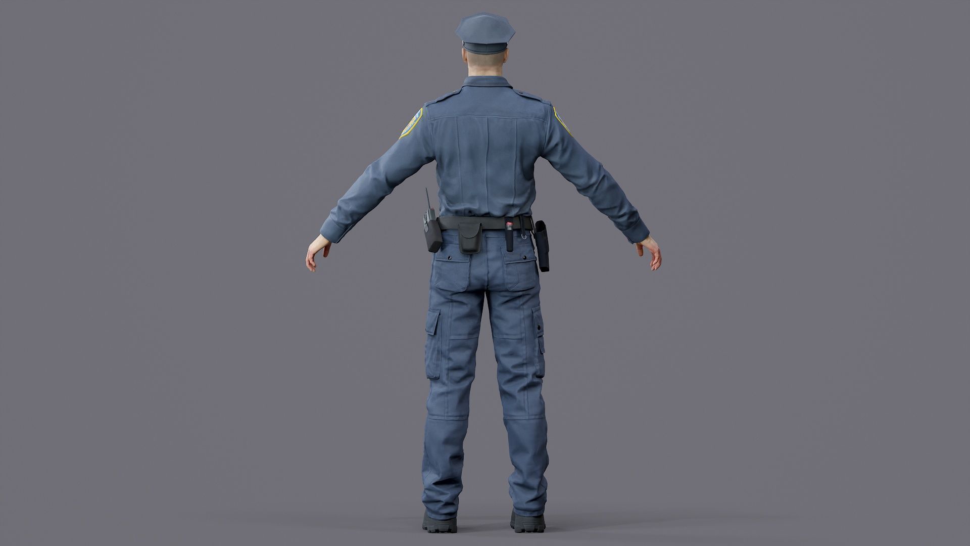 RIGGED POLICE MAN OFFICER Low-poly 3D model_18