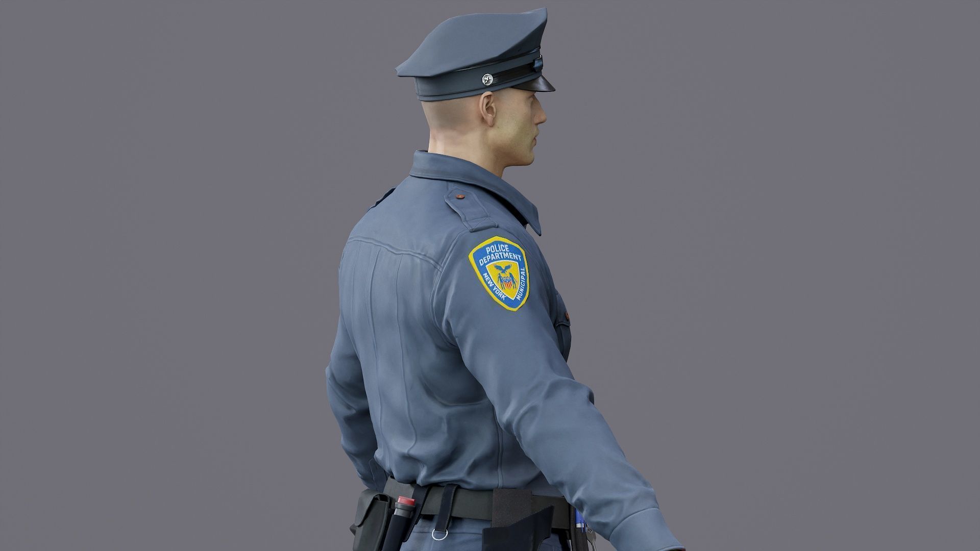 RIGGED POLICE MAN OFFICER Low-poly 3D model_34