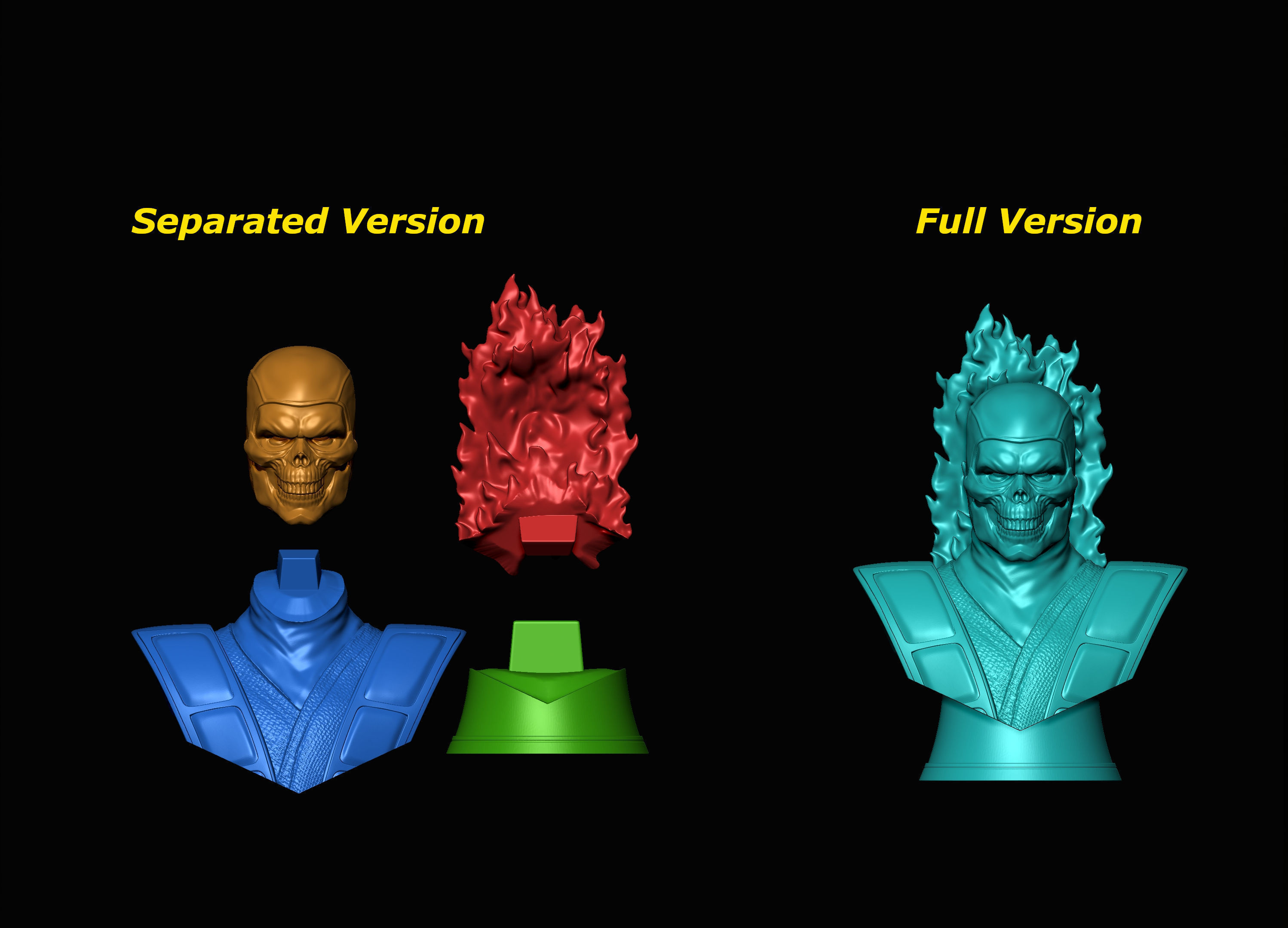 Collectible Fan Art Bust  Scorpion Mortal Kombat 3 3D print model_5