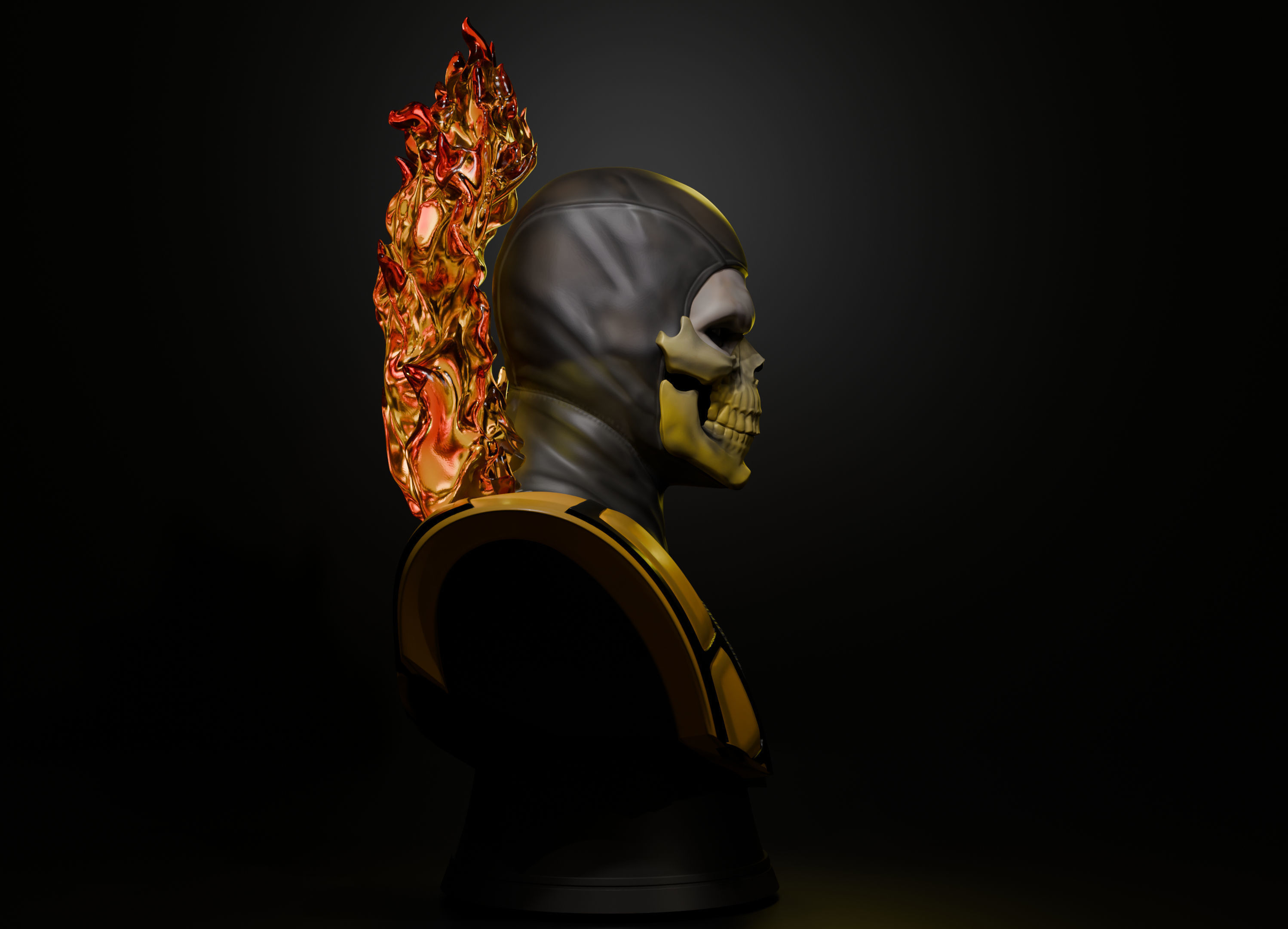 Collectible Fan Art Bust  Scorpion Mortal Kombat 3 3D print model_3