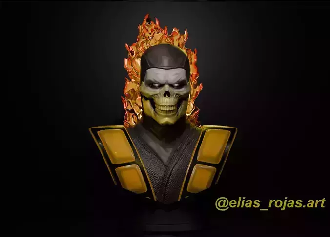 Collectible Fan Art Bust  Scorpion Mortal Kombat 3
