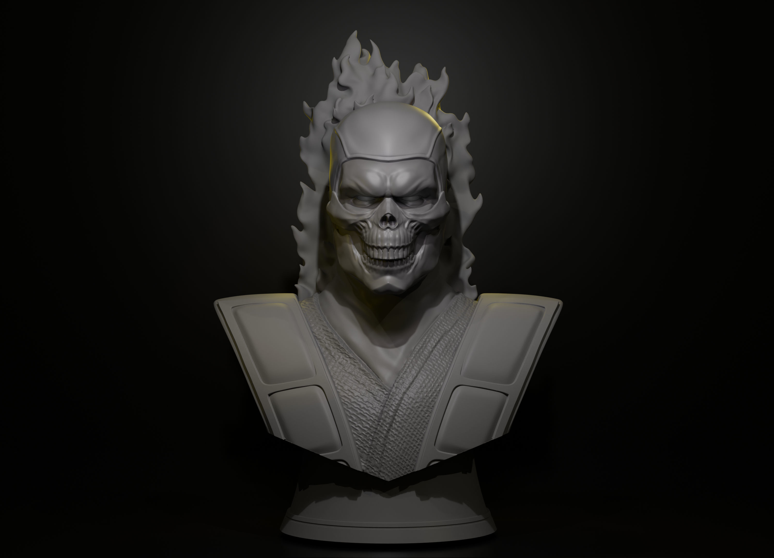 Collectible Fan Art Bust  Scorpion Mortal Kombat 3 3D print model_1