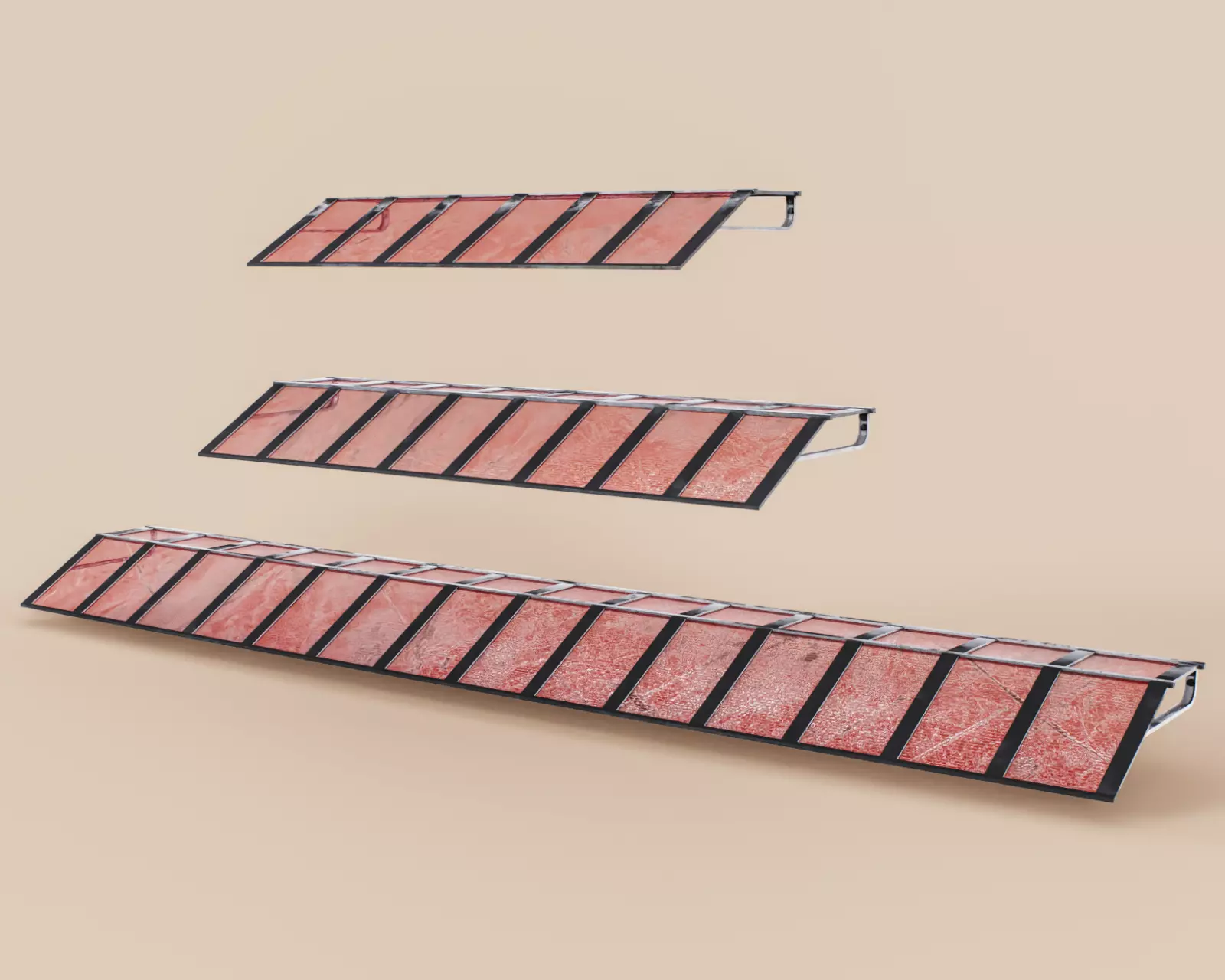 Exterior Awning Type A Set of 3 Low-poly 3D model_0