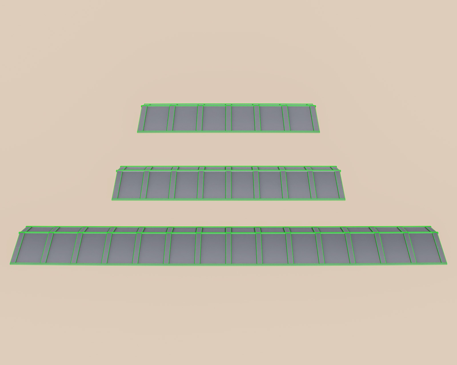 Exterior Awning Type A Set of 3 Low-poly 3D model_9