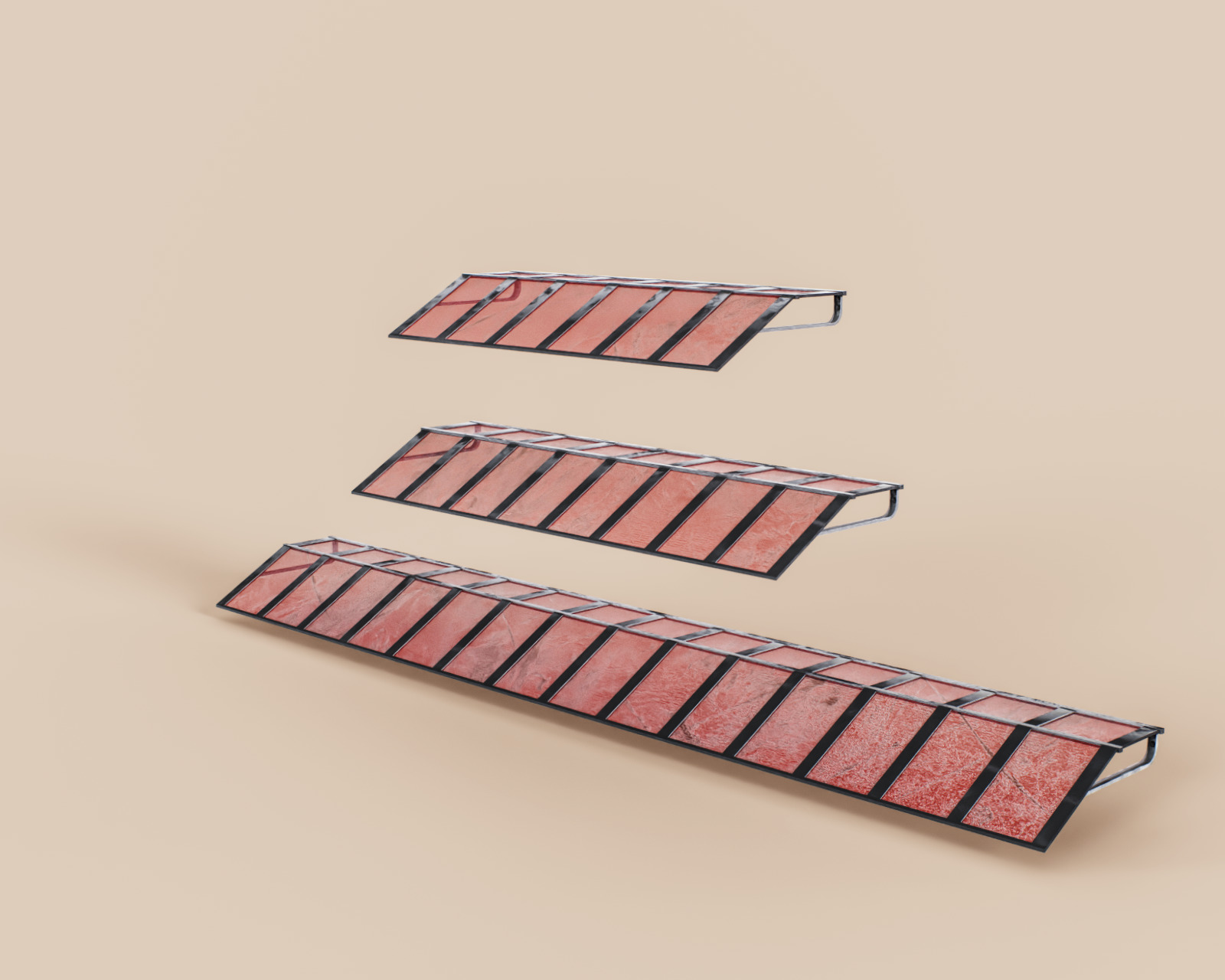 Exterior Awning Type A Set of 3 Low-poly 3D model_8