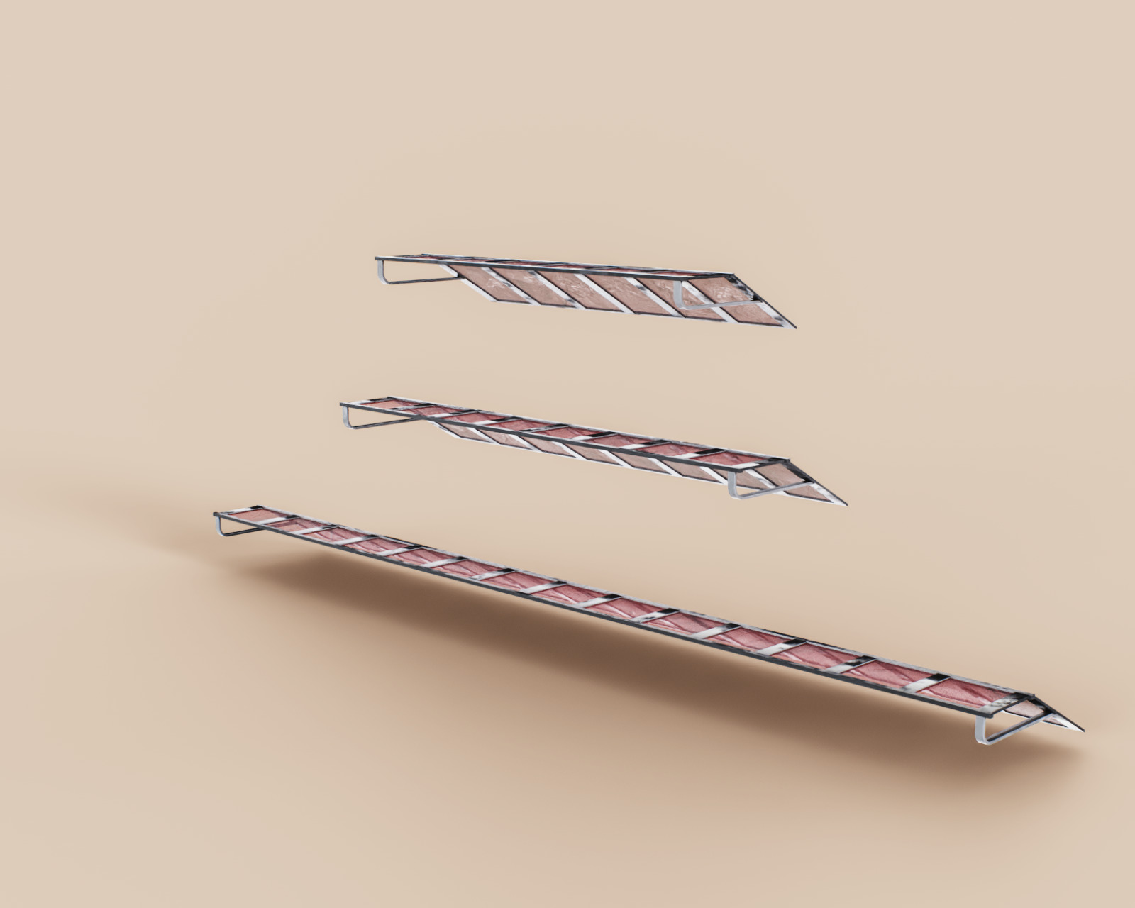 Exterior Awning Type A Set of 3 Low-poly 3D model_4