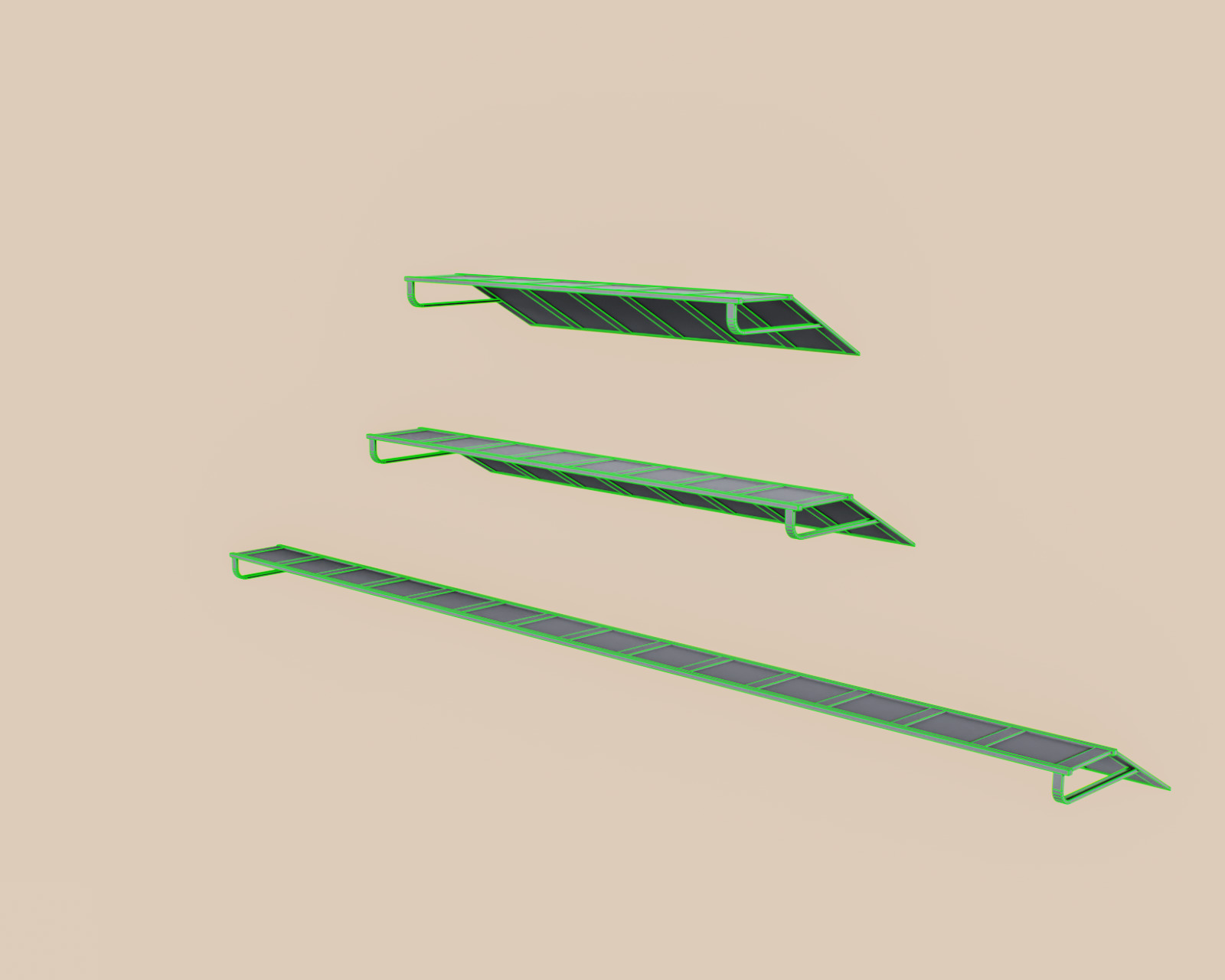 Exterior Awning Type A Set of 3 Low-poly 3D model_12