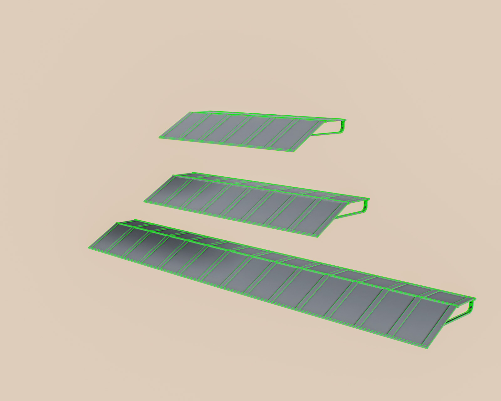 Exterior Awning Type A Set of 3 Low-poly 3D model_16