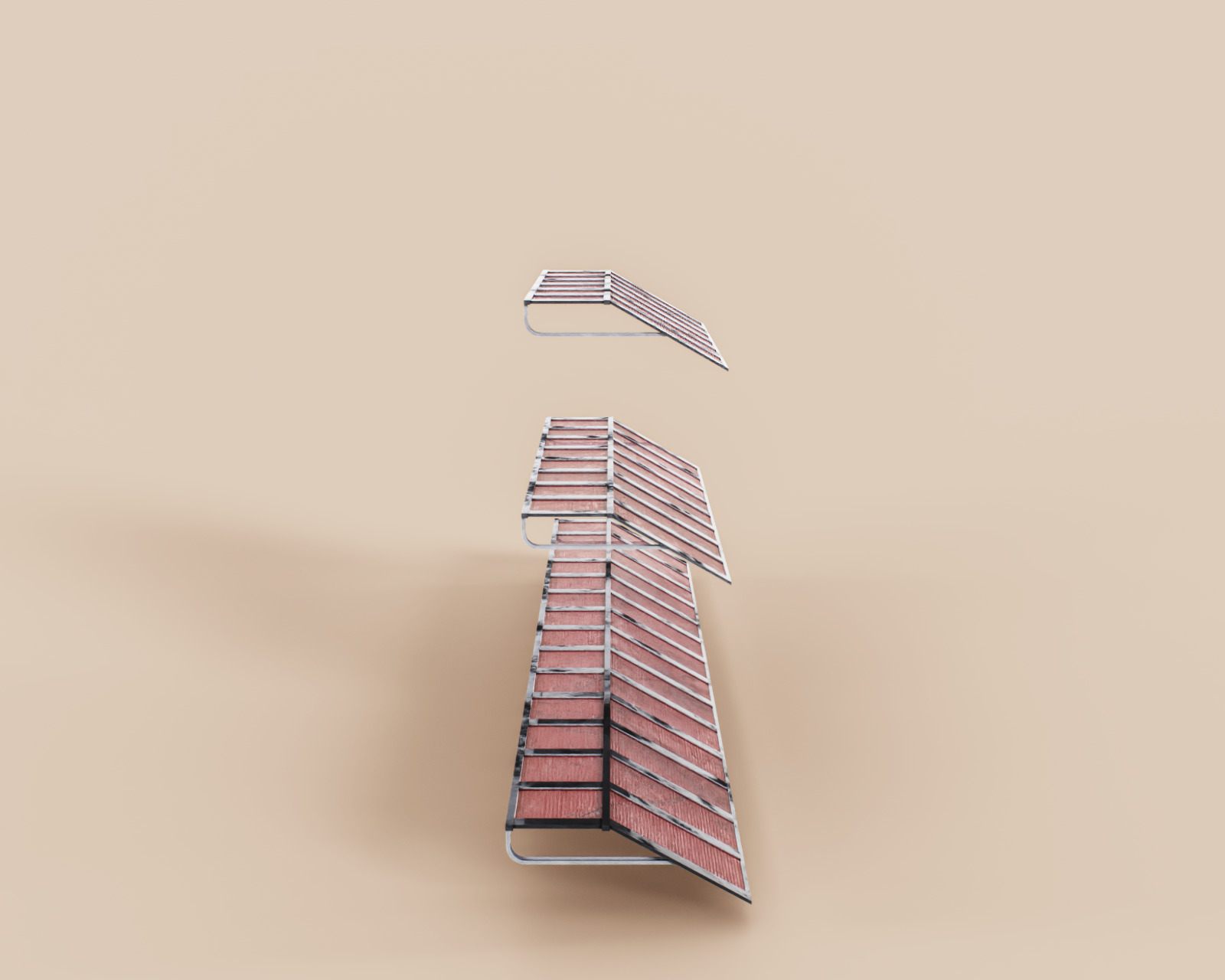 Exterior Awning Type A Set of 3 Low-poly 3D model_3