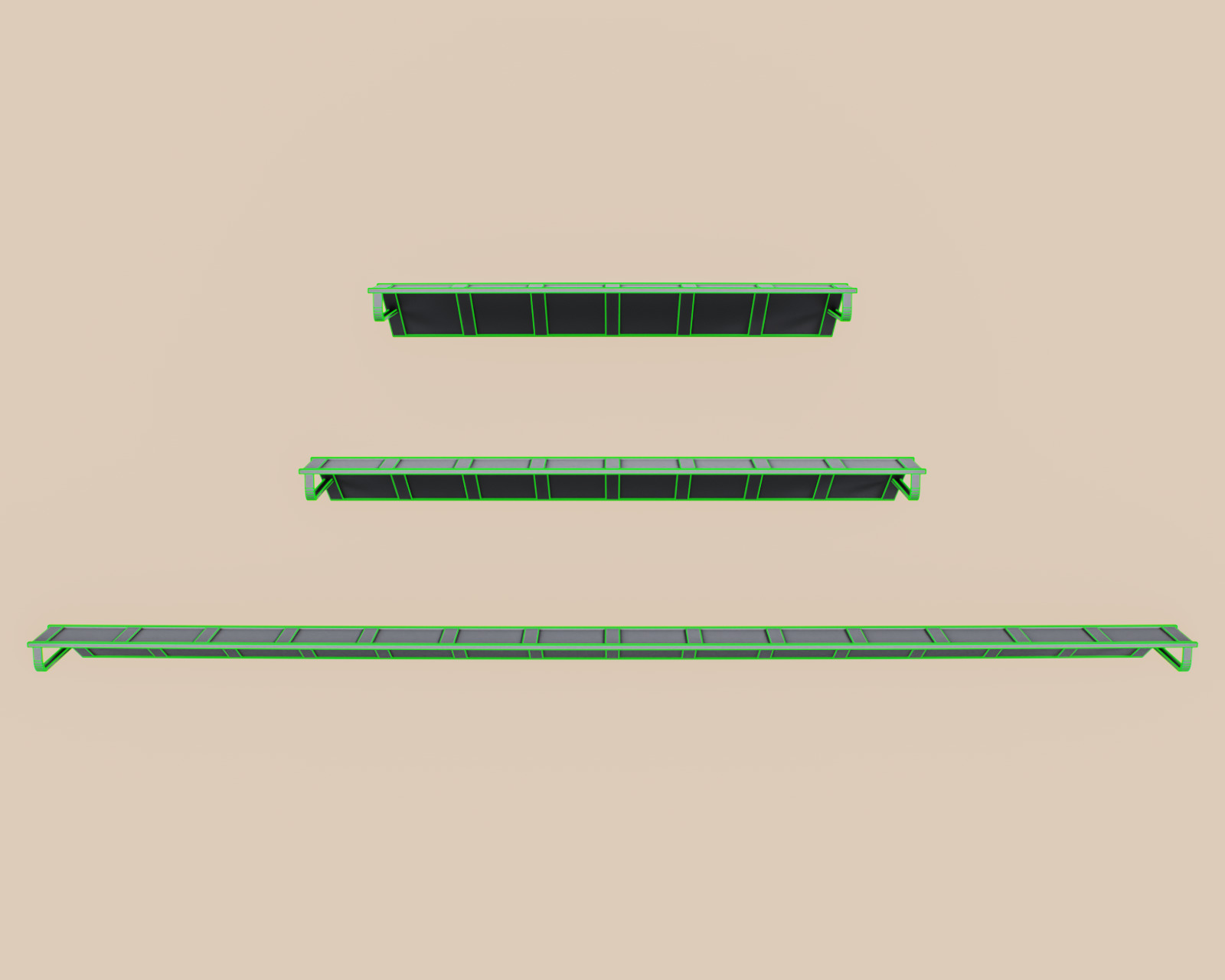 Exterior Awning Type A Set of 3 Low-poly 3D model_13