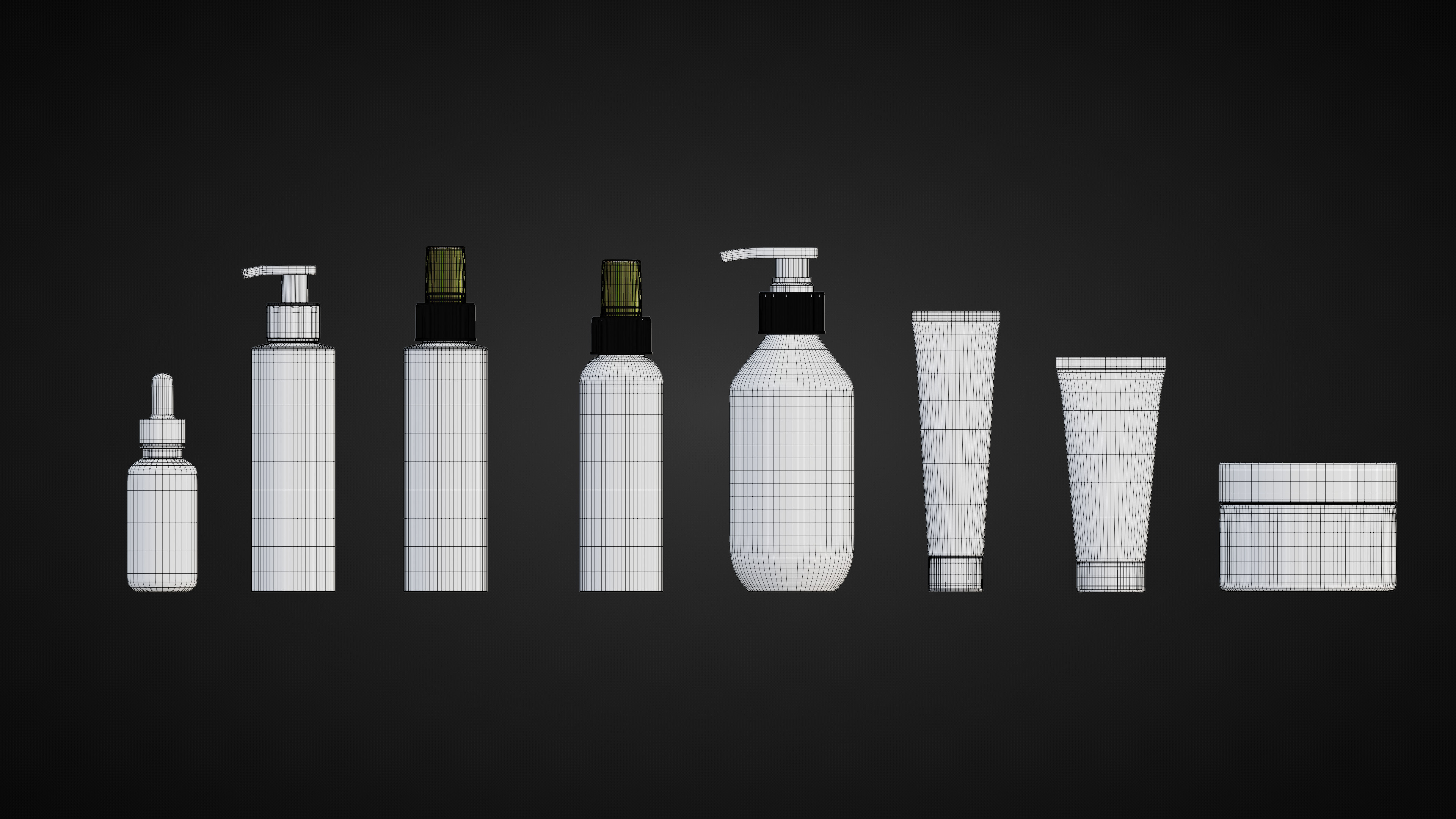 Cosmetic Bottle and Tube Set 3D model_8