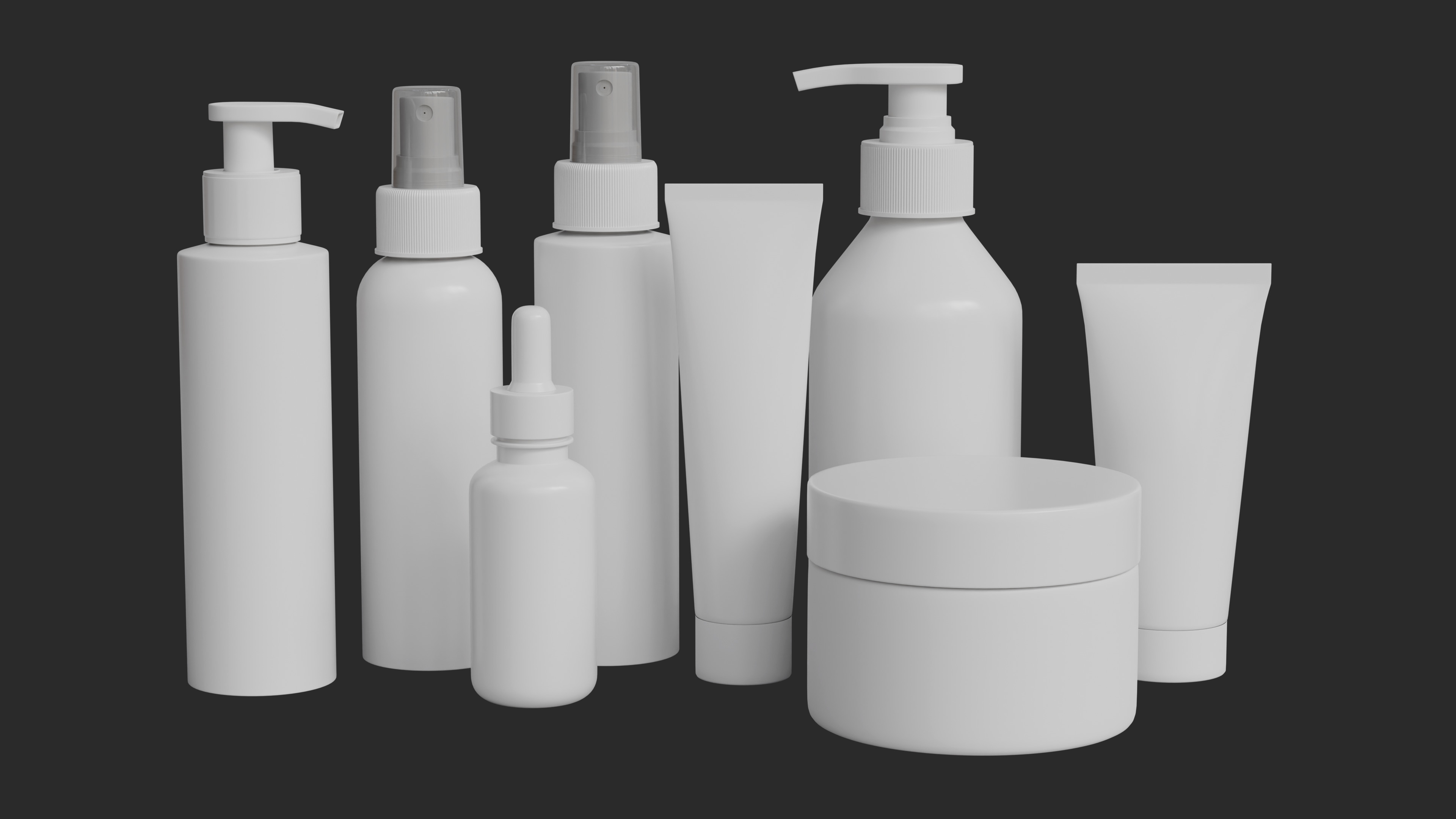 Cosmetic Bottle and Tube Set 3D model_4
