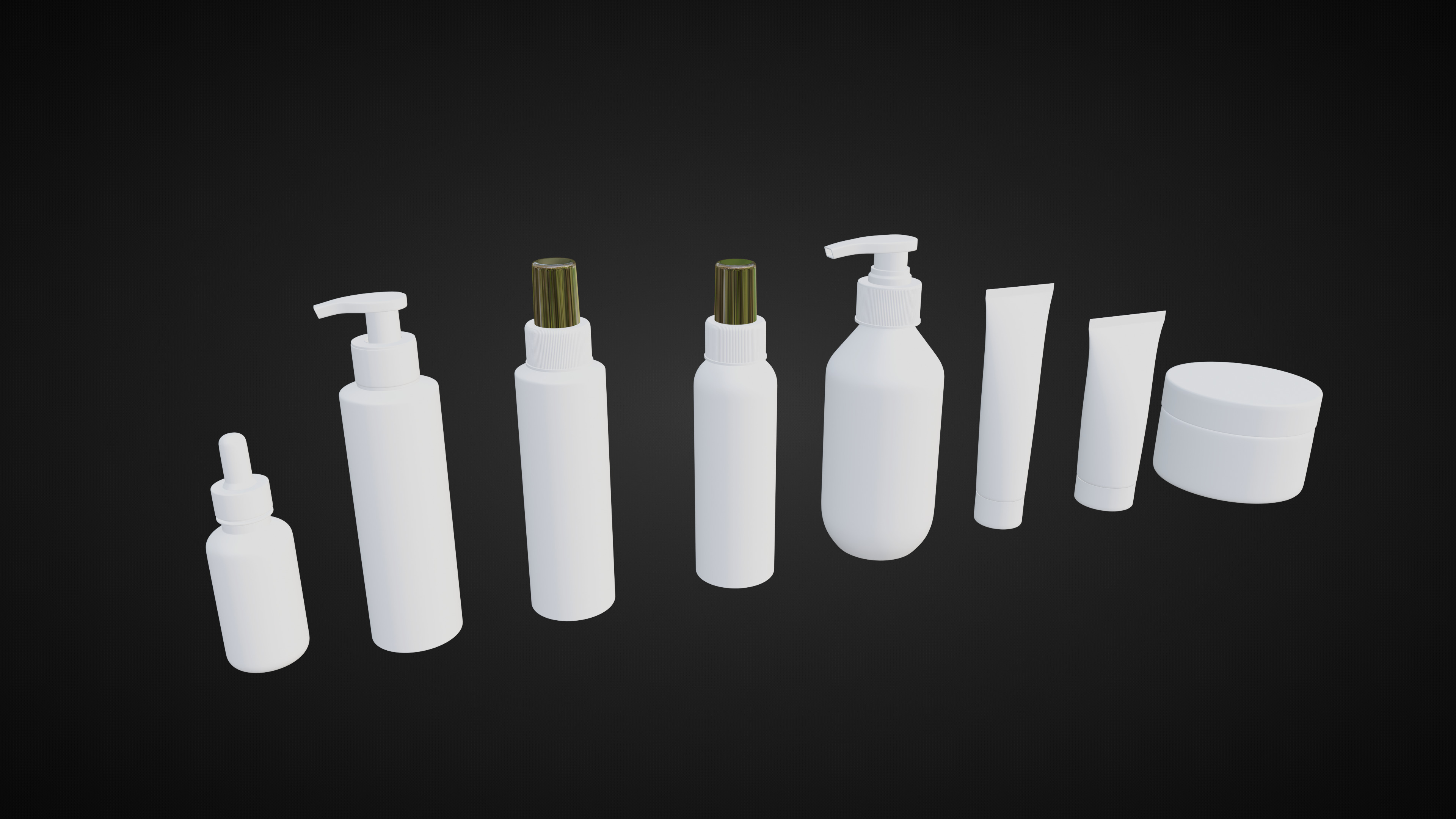 Cosmetic Bottle and Tube Set 3D model_7