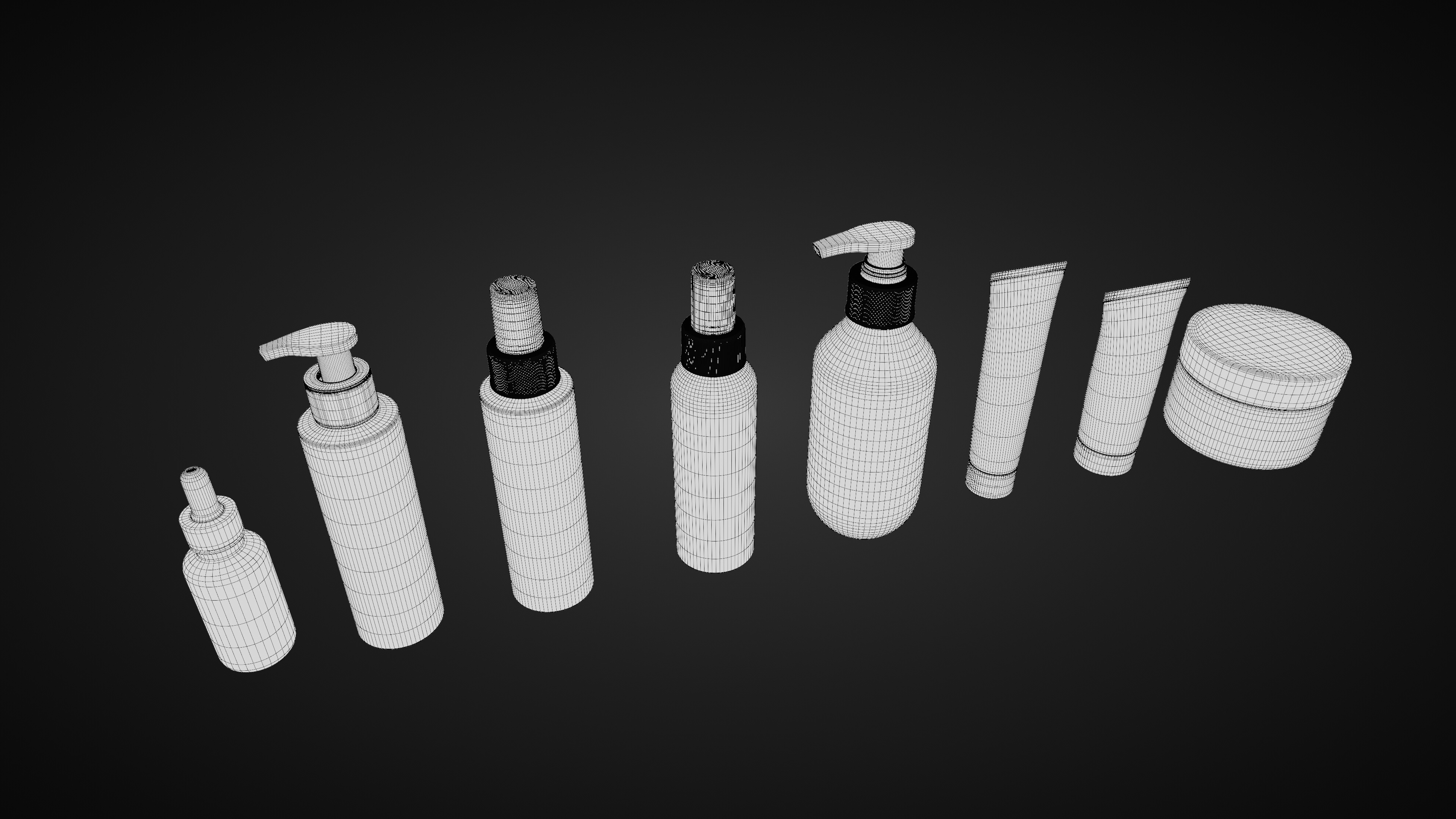 Cosmetic Bottle and Tube Set 3D model_6