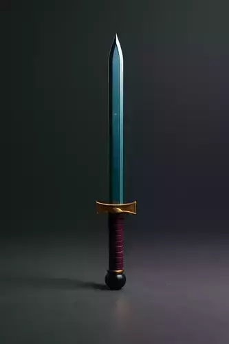 Stylized Fantasy Sword Low Poly Weapon 3D print model