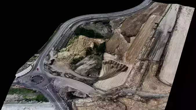 construction site road aerial PBR photogrammetry