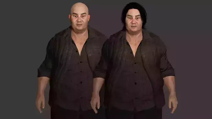 Jiao Hong-AAA 3D Realistic Character Games Rigged -Asian Fat Man