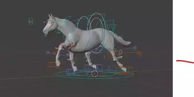 Rigged Horse 3D Model