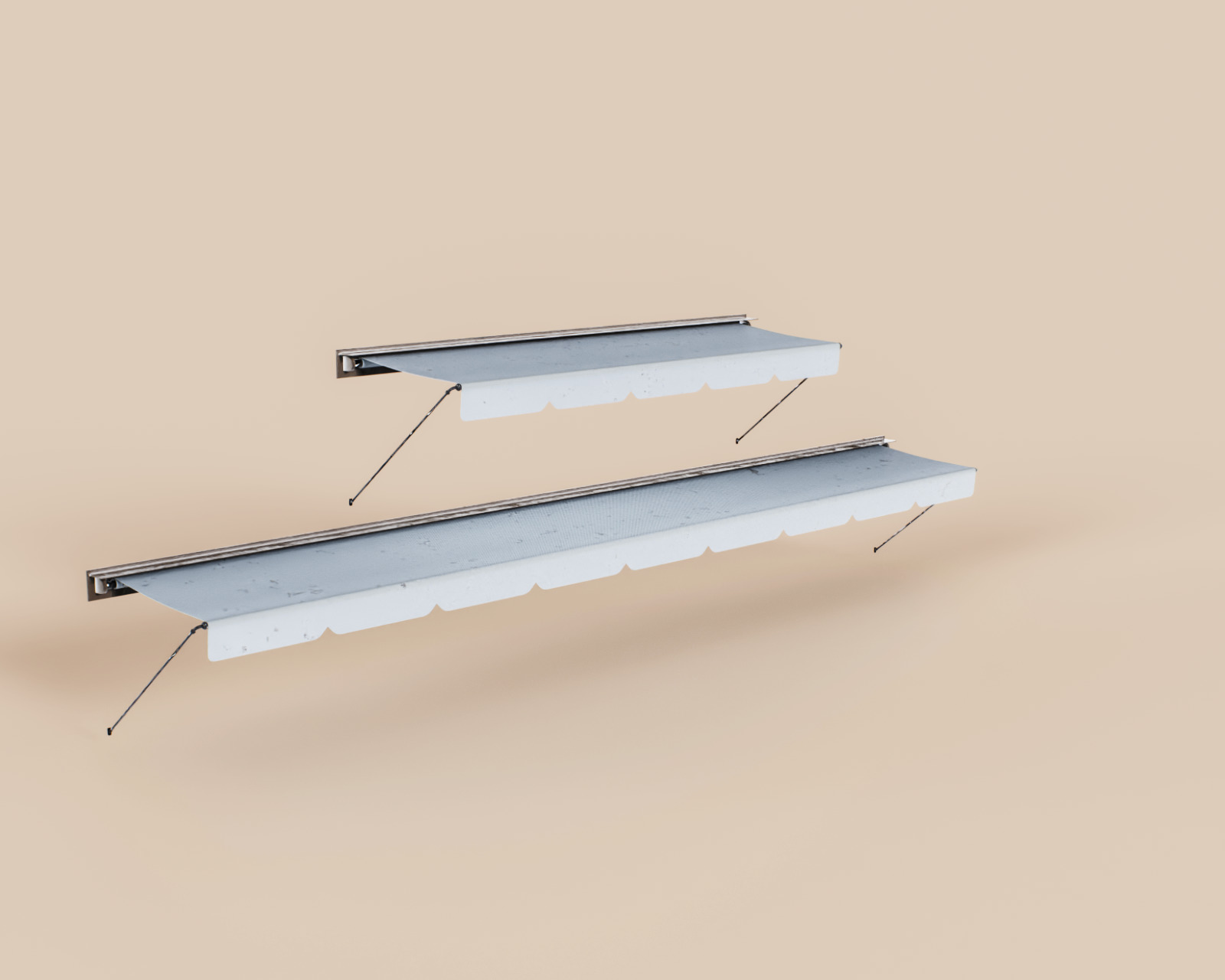 Exterior Awning Type B Set of 2 Low-poly 3D model_2