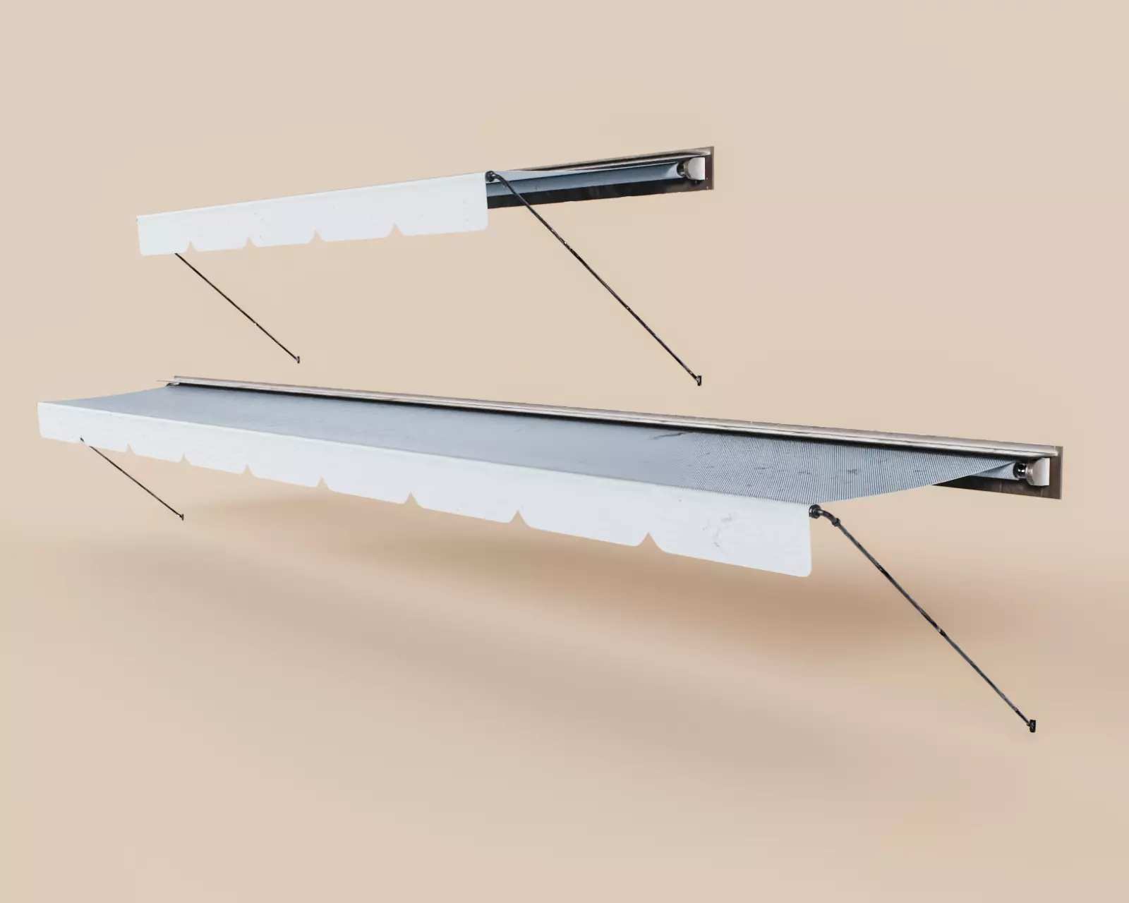 Exterior Awning Type B Set of 2 Low-poly 3D model_0