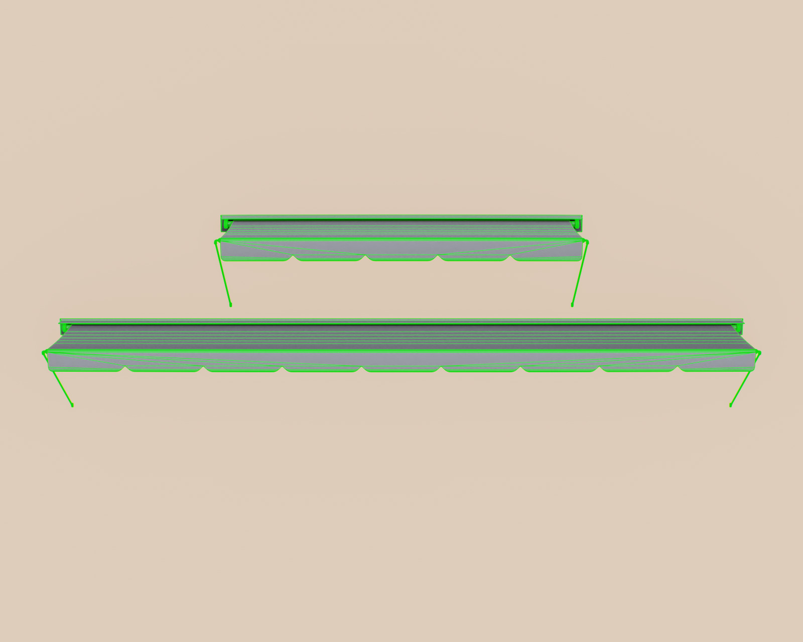 Exterior Awning Type B Set of 2 Low-poly 3D model_9