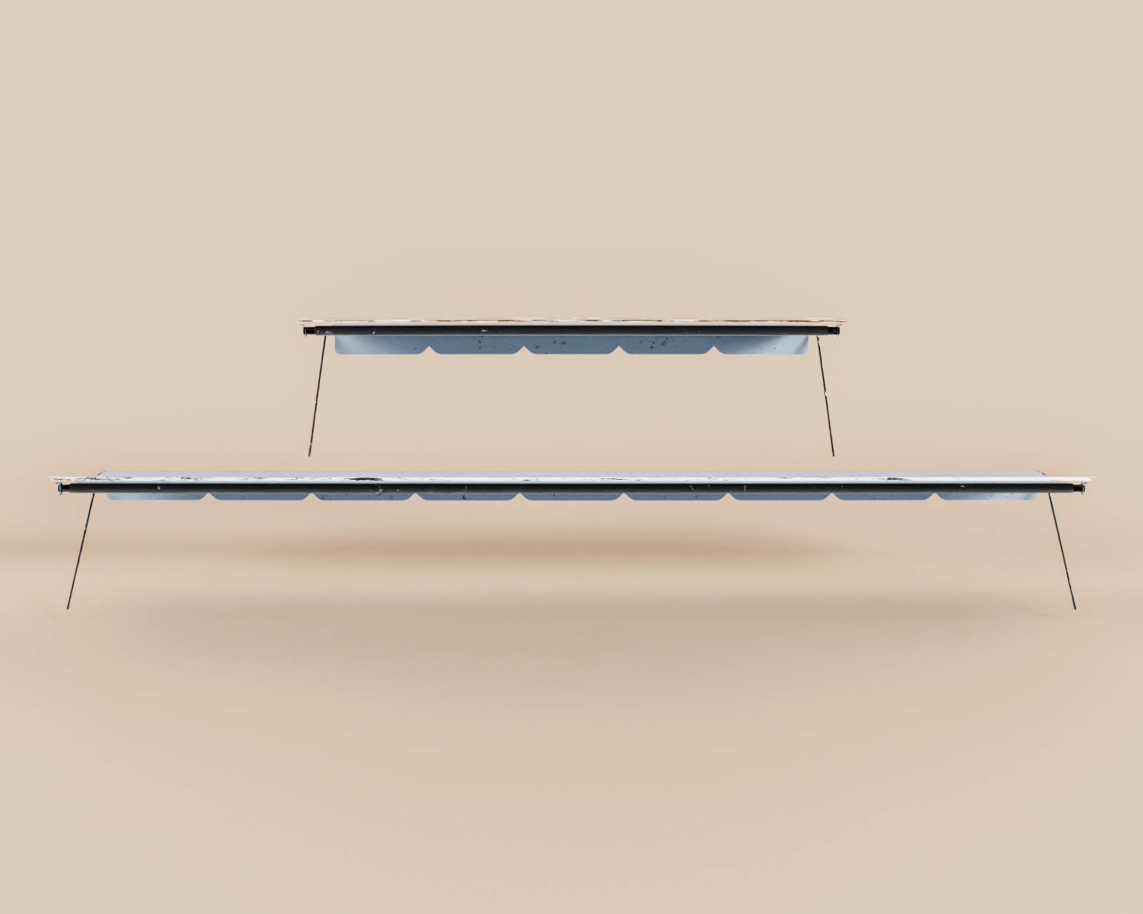 Exterior Awning Type B Set of 2 Low-poly 3D model_5