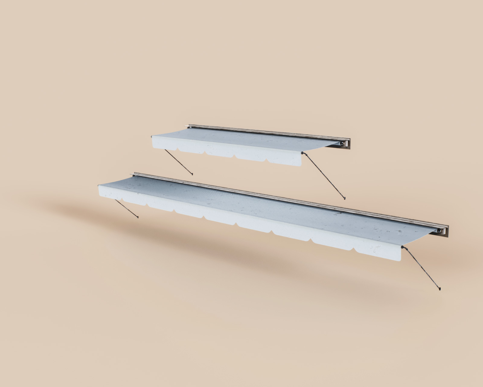 Exterior Awning Type B Set of 2 Low-poly 3D model_8