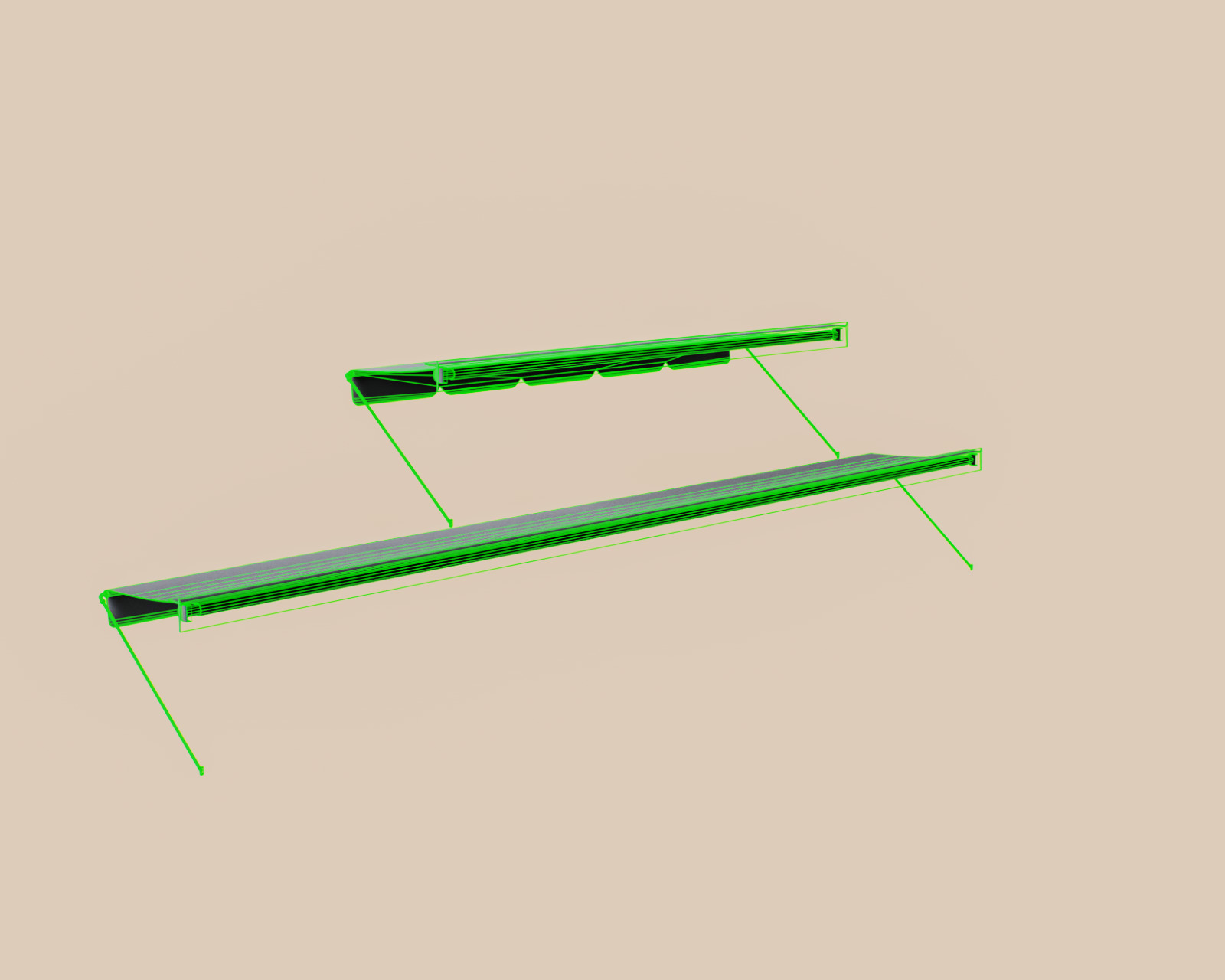 Exterior Awning Type B Set of 2 Low-poly 3D model_14