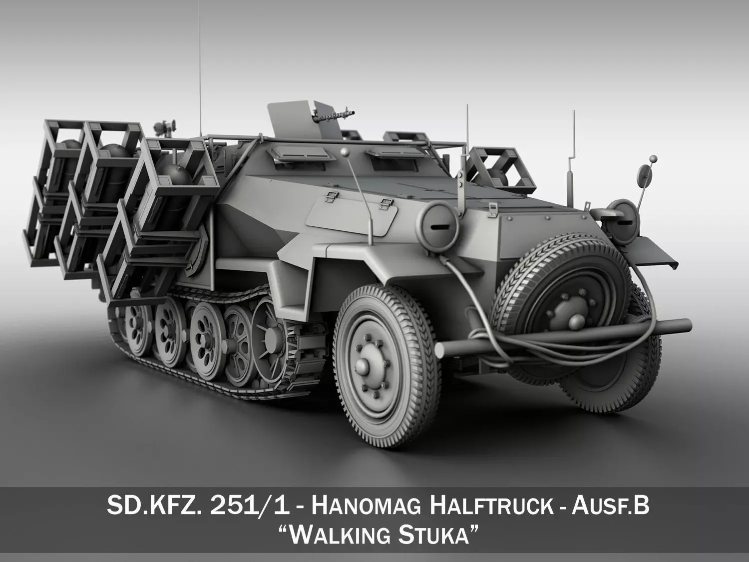 SD KFZ 251 1 - Ausf B - Walking Stuka 3D model