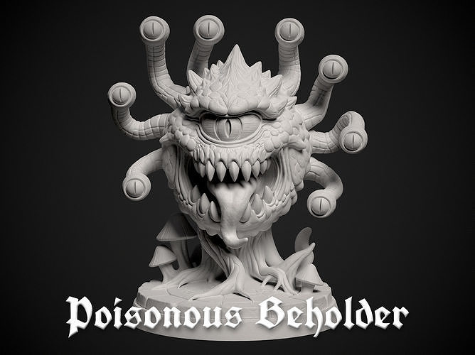 Miniature of a Poisonous Beholder - 3d print model 3D print model