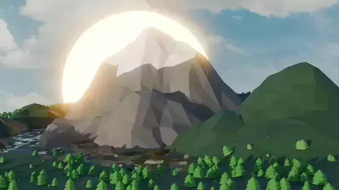 Mountain Environment Low Poly
