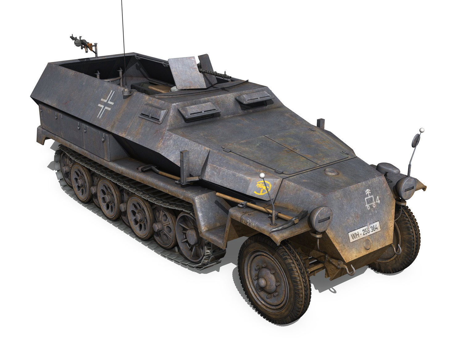SDKFZ 251 1 - Ausf C - Half-track - 24PD 3D model_8
