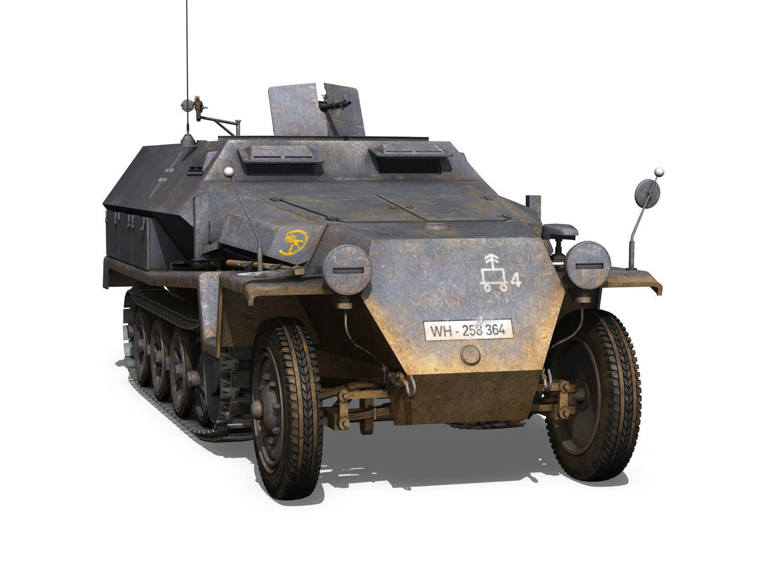 SDKFZ 251 1 - Ausf C - Half-track - 24PD 3D model_9