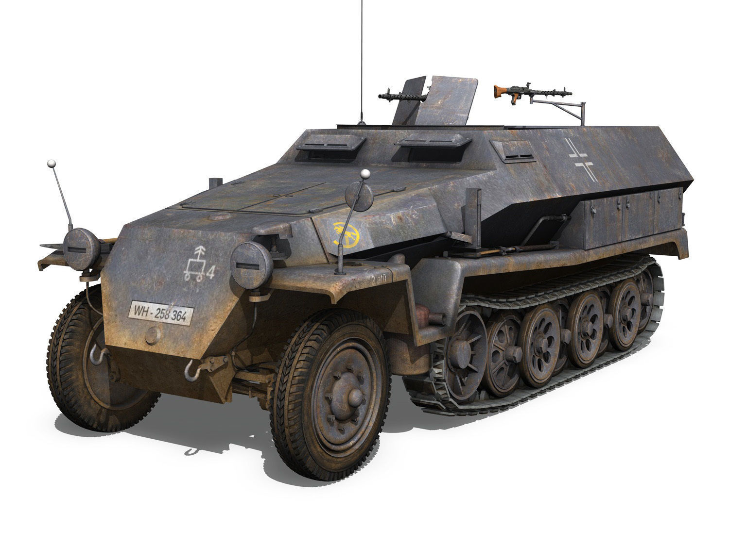 SDKFZ 251 1 - Ausf C - Half-track - 24PD 3D model_1