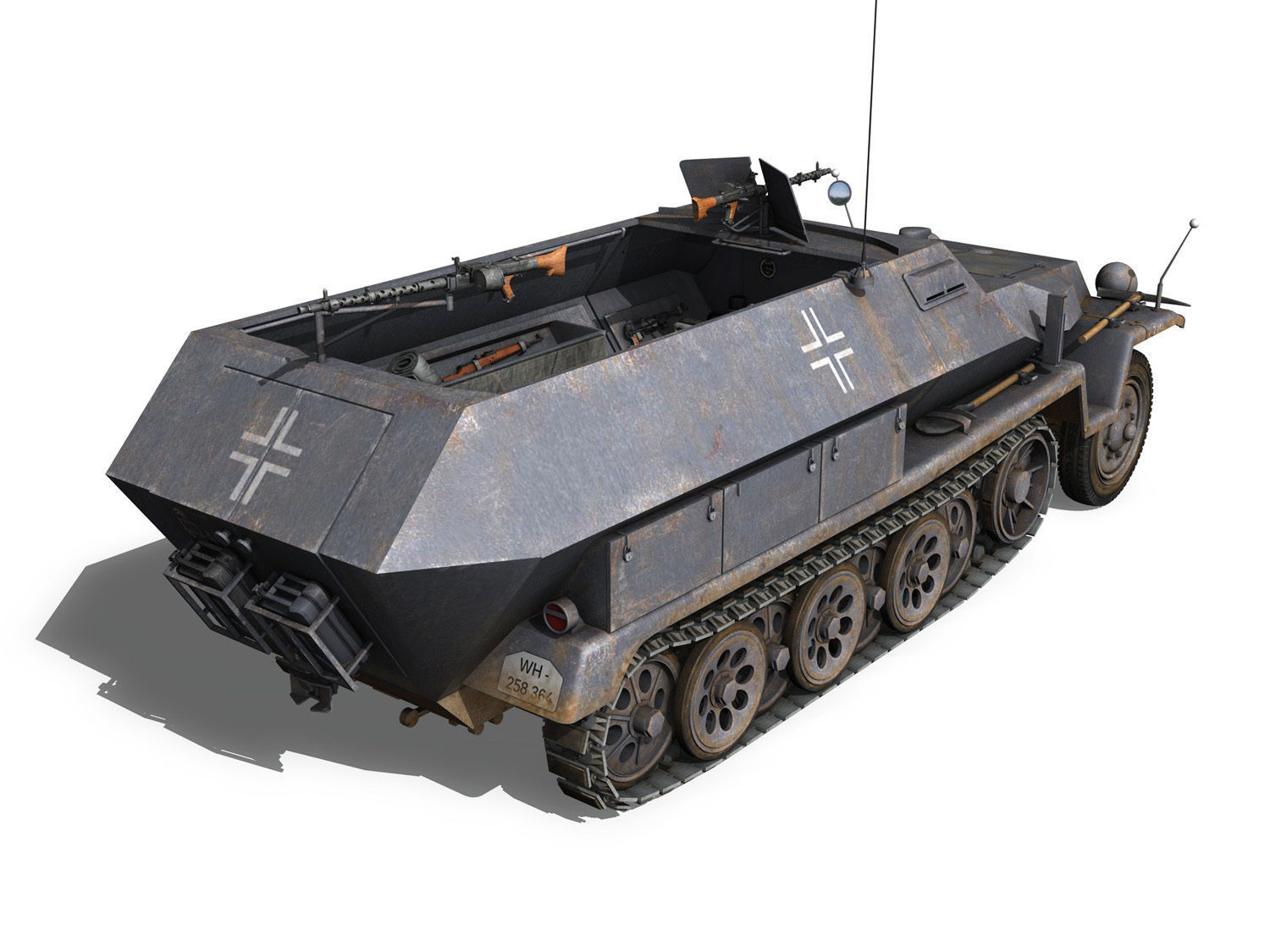 SDKFZ 251 1 - Ausf C - Half-track - 24PD 3D model_6