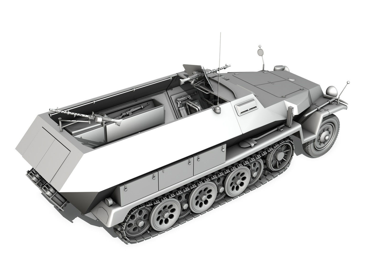 SDKFZ 251 1 - Ausf C - Half-track - 24PD 3D model_13