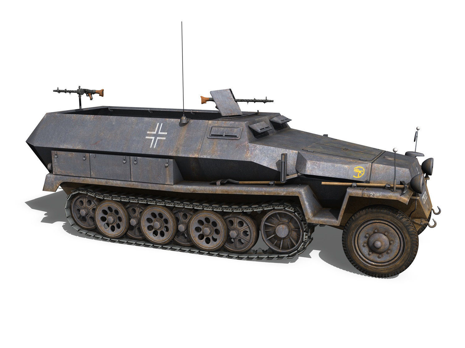 SDKFZ 251 1 - Ausf C - Half-track - 24PD 3D model_7