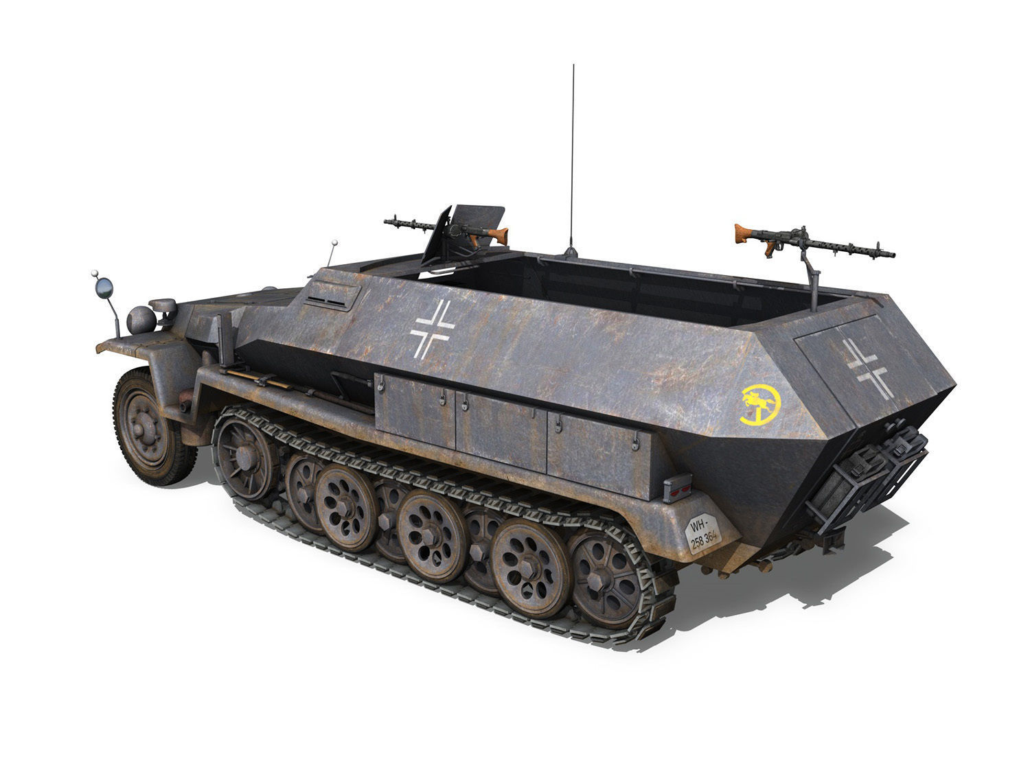 SDKFZ 251 1 - Ausf C - Half-track - 24PD 3D model_4