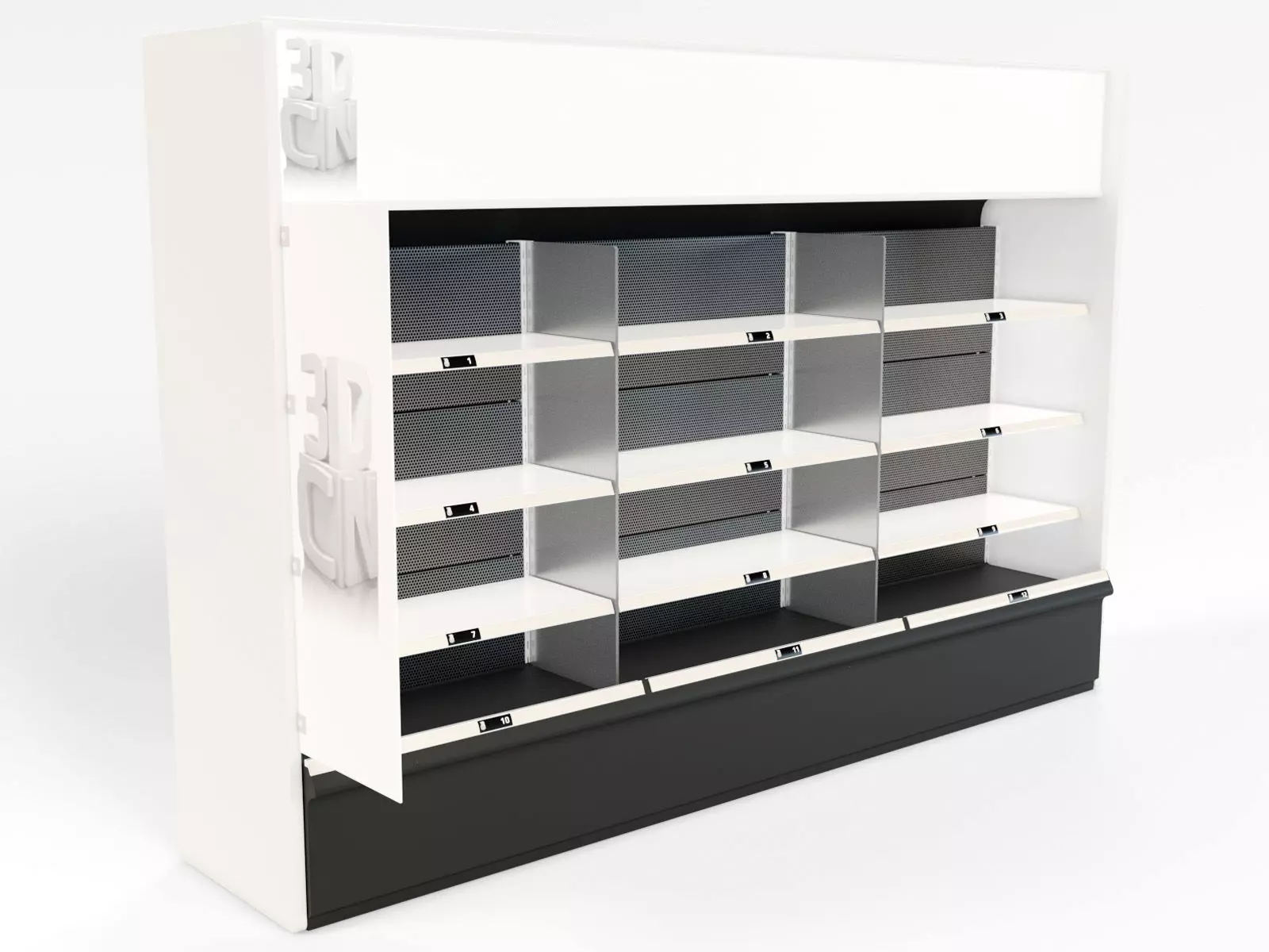Retail shelf unit Low-poly 3D model