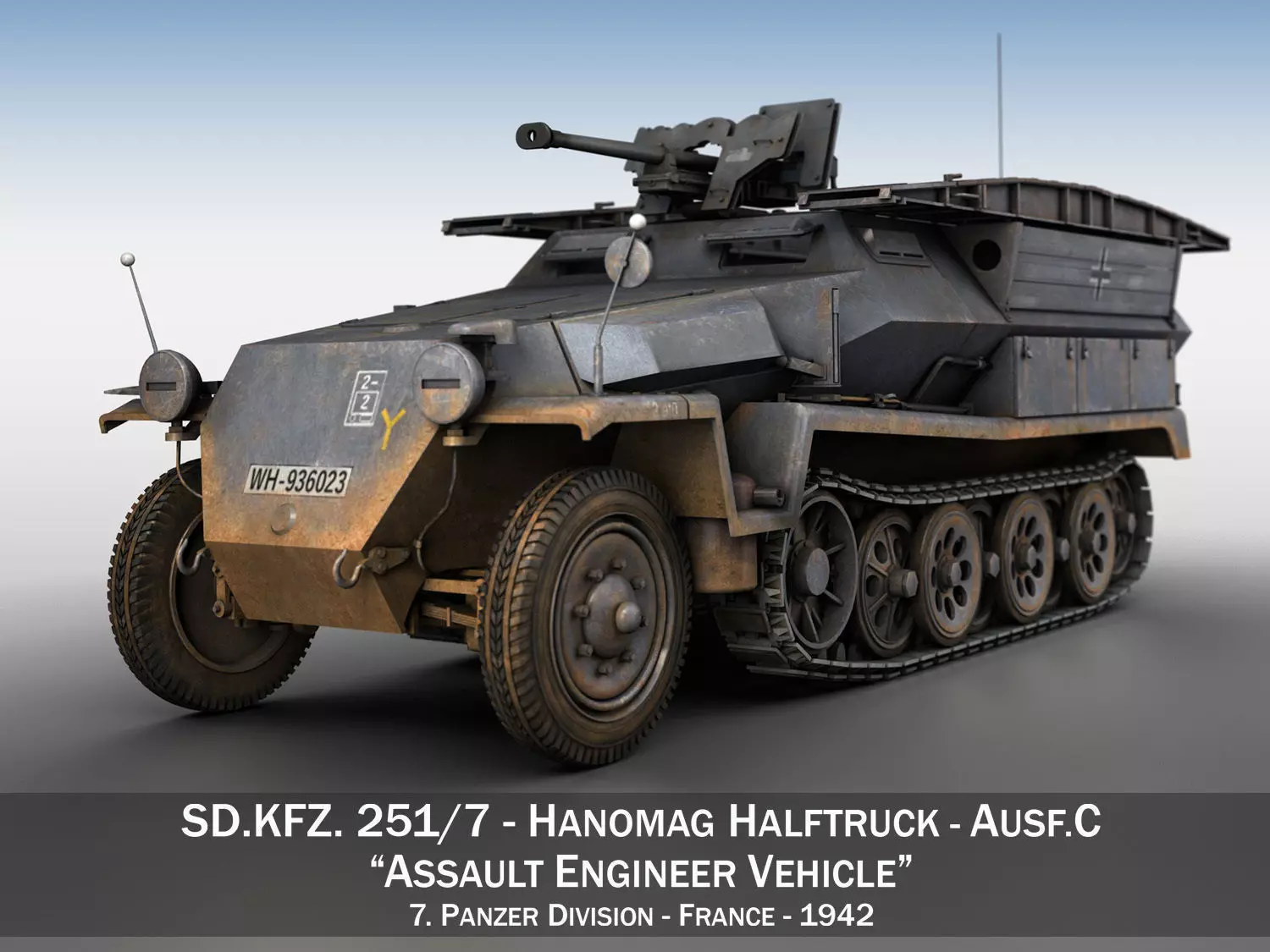 SD KFZ 251 7-  Ausf C - Assault Engineer Vehicle - 7PD 3D model_0