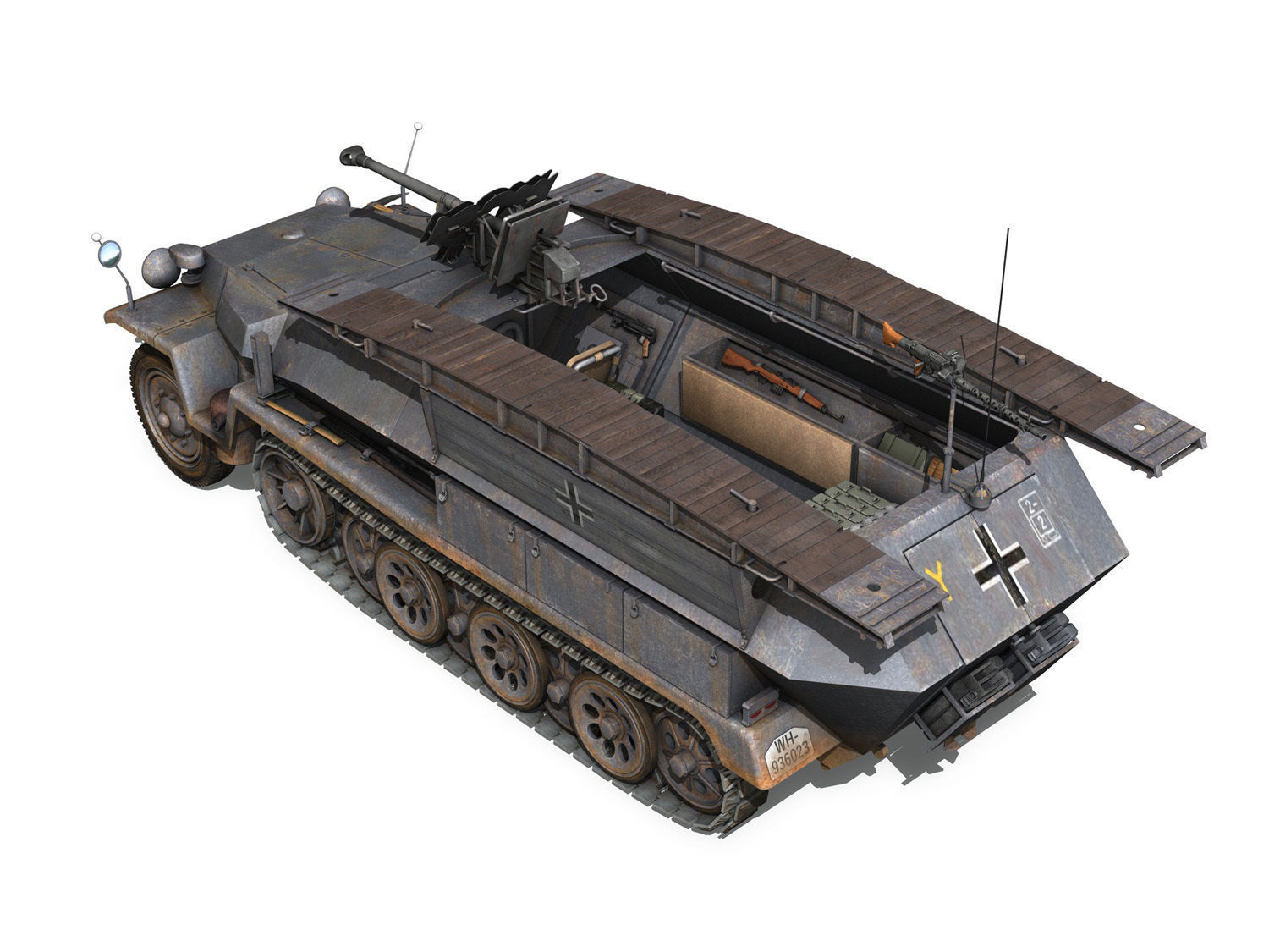 SD KFZ 251 7-  Ausf C - Assault Engineer Vehicle - 7PD 3D model_4