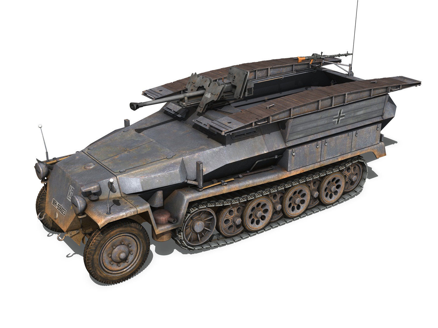 SD KFZ 251 7-  Ausf C - Assault Engineer Vehicle - 7PD 3D model_2