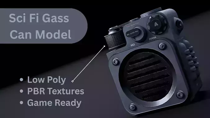 Sci Fi Gass Can Model Low Poly Game Ready Low-poly 3D model