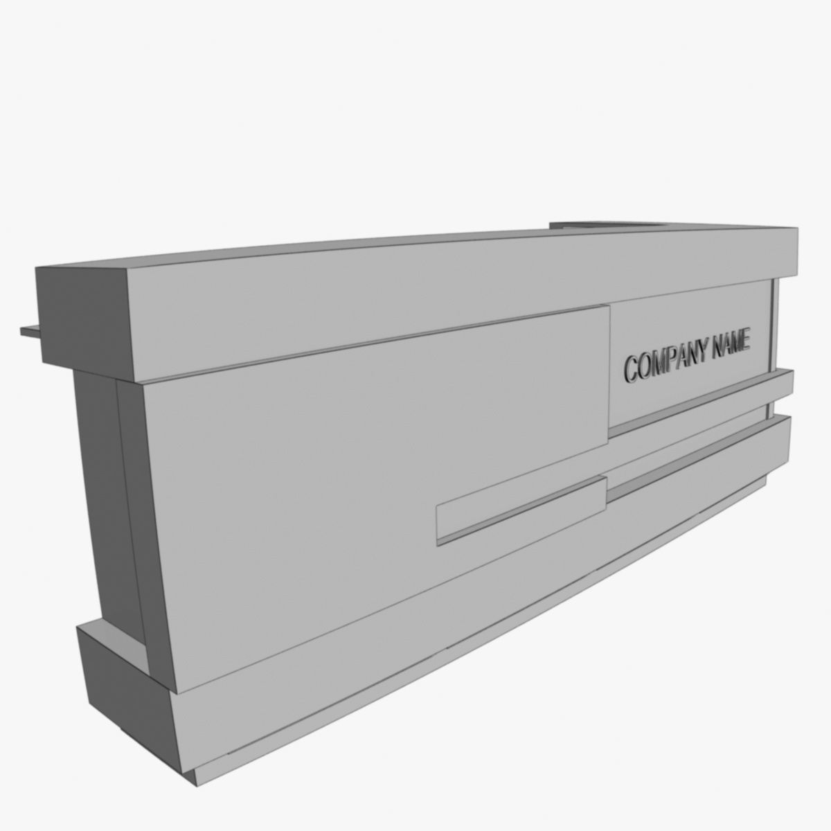 Reception Desk 1 Free 3D model_5