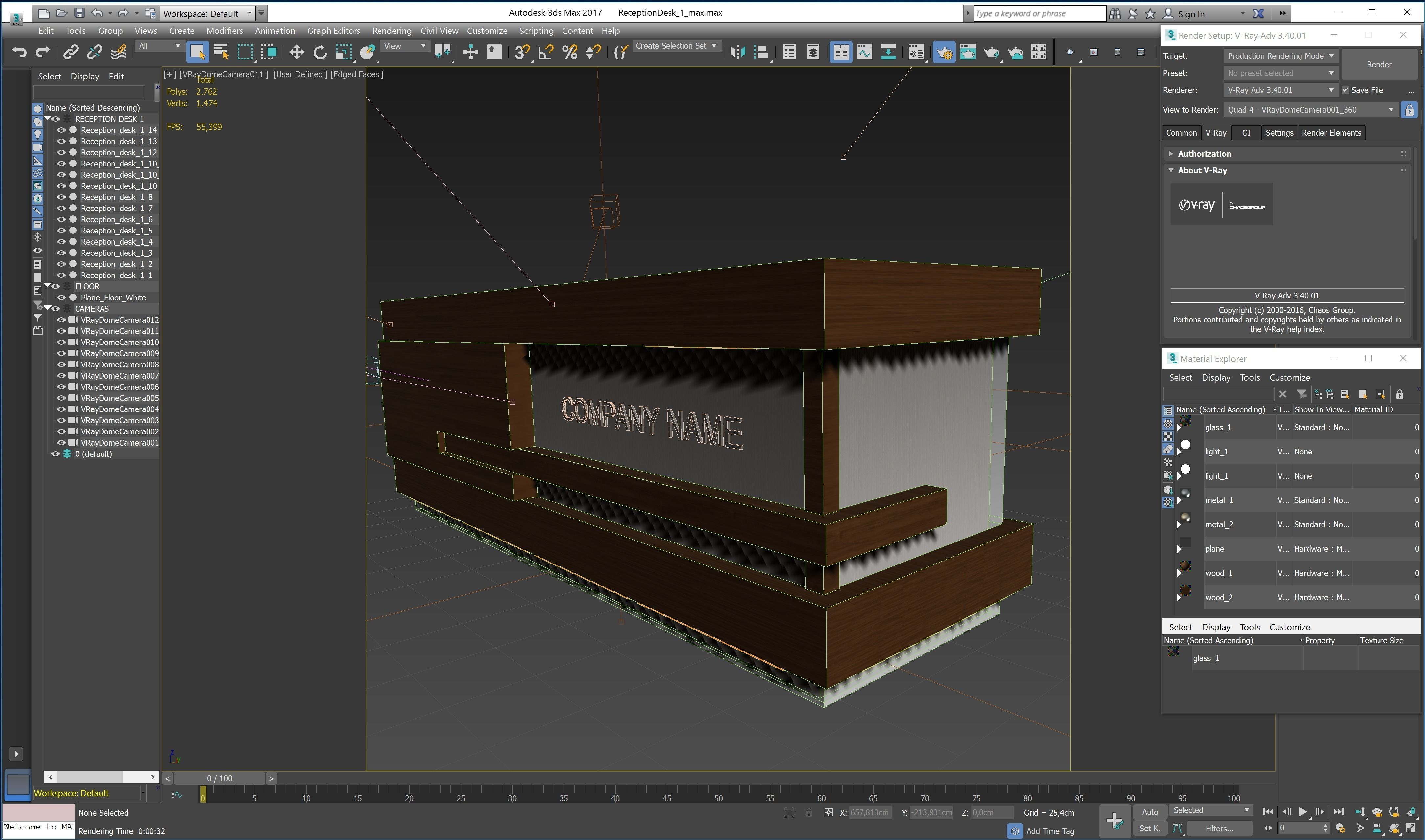 Reception Desk 1 Free 3D model_14