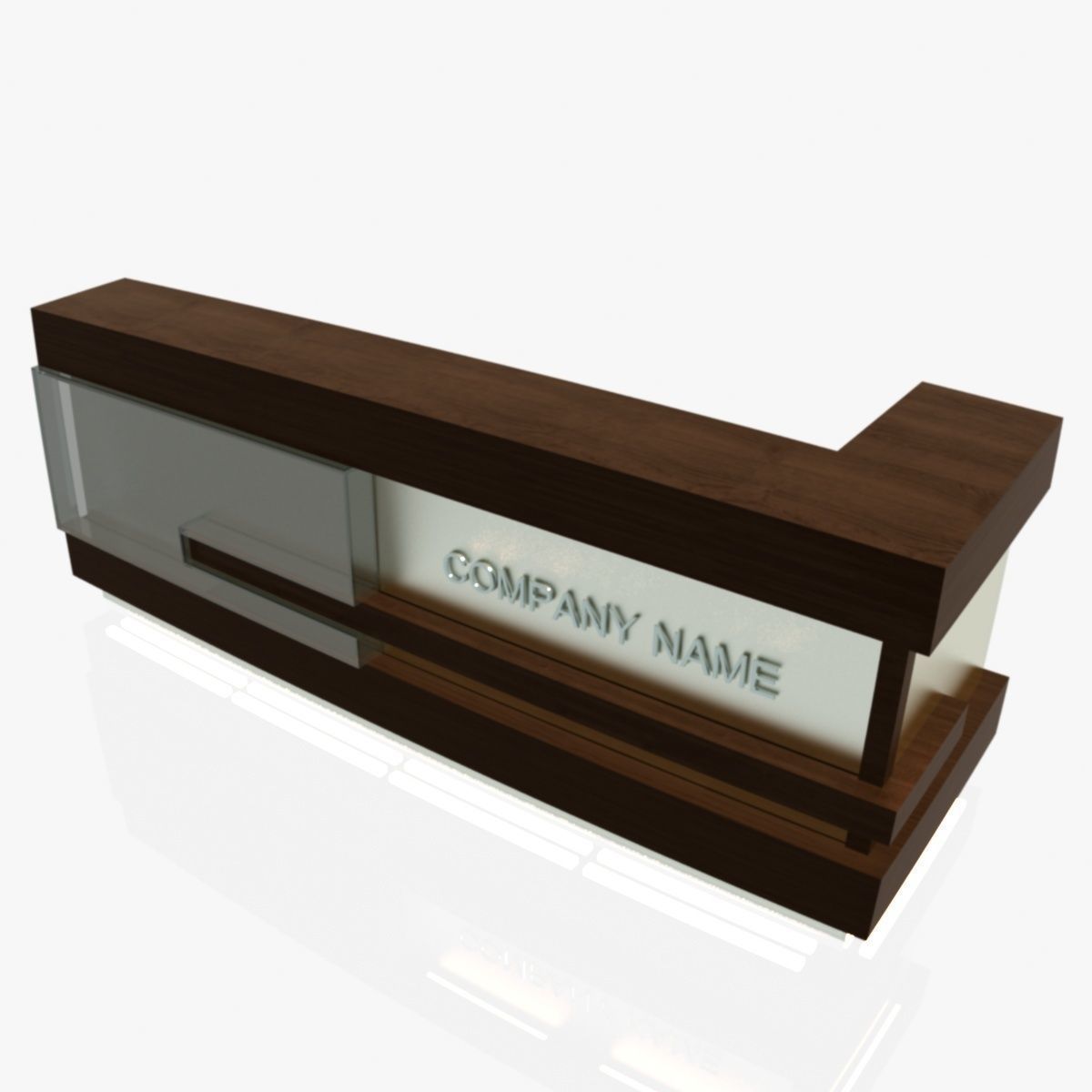 Reception Desk 1 Free 3D model_7